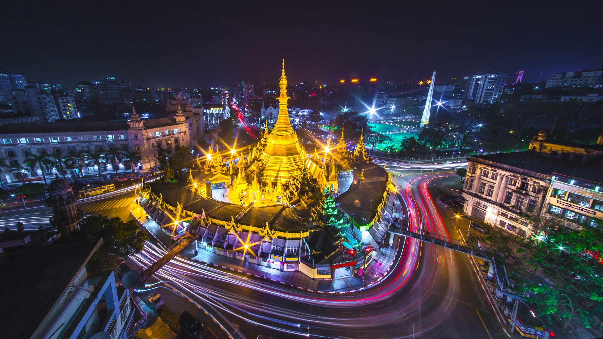 Nikon D3100 sample photo. Long exposure at sule pagoda photography