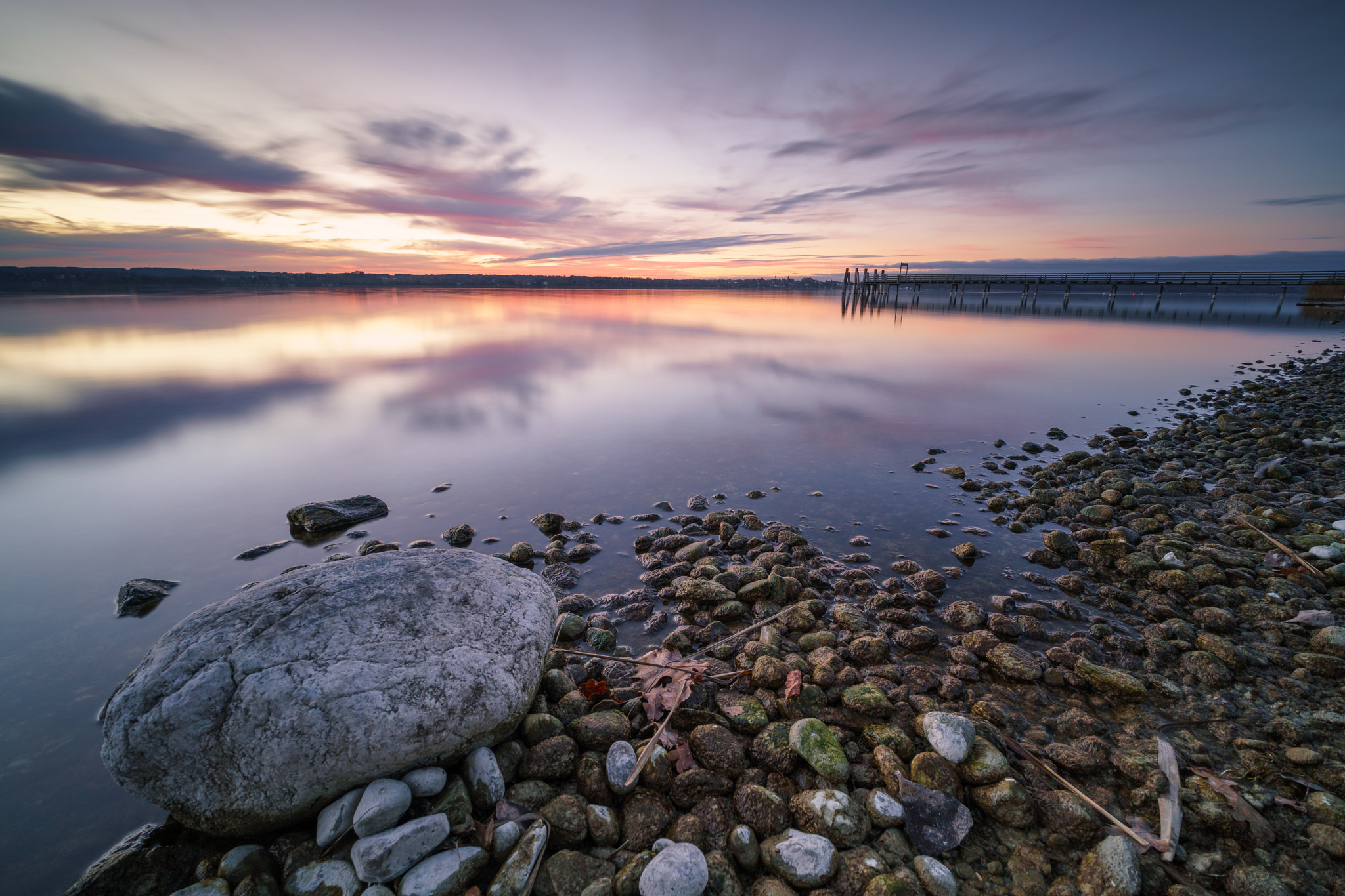 Sony a7R II sample photo. Lake ammersee autumn sunset photography