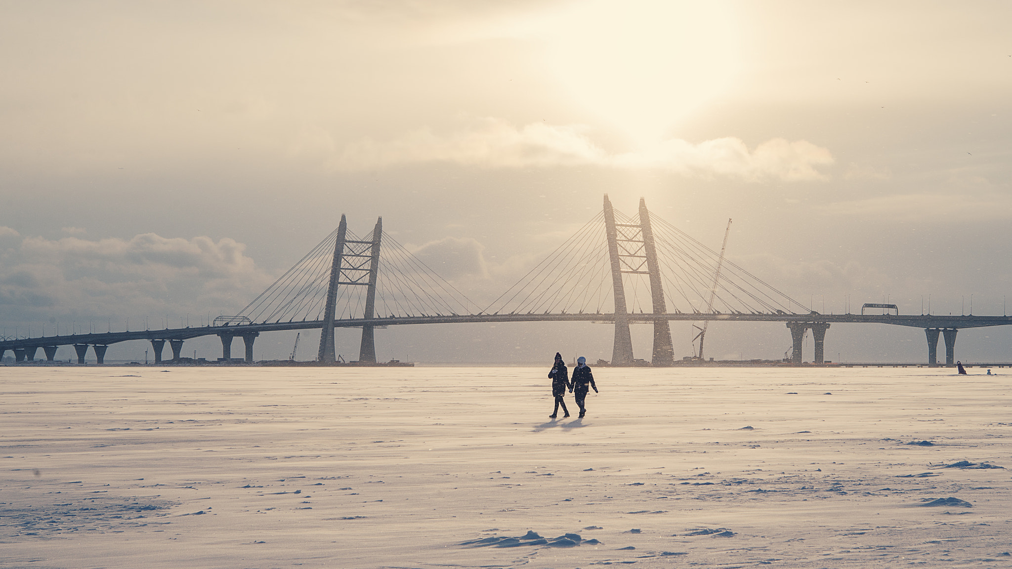 Nikon D610 sample photo. Winter walk on the waters of the gulf of finland photography