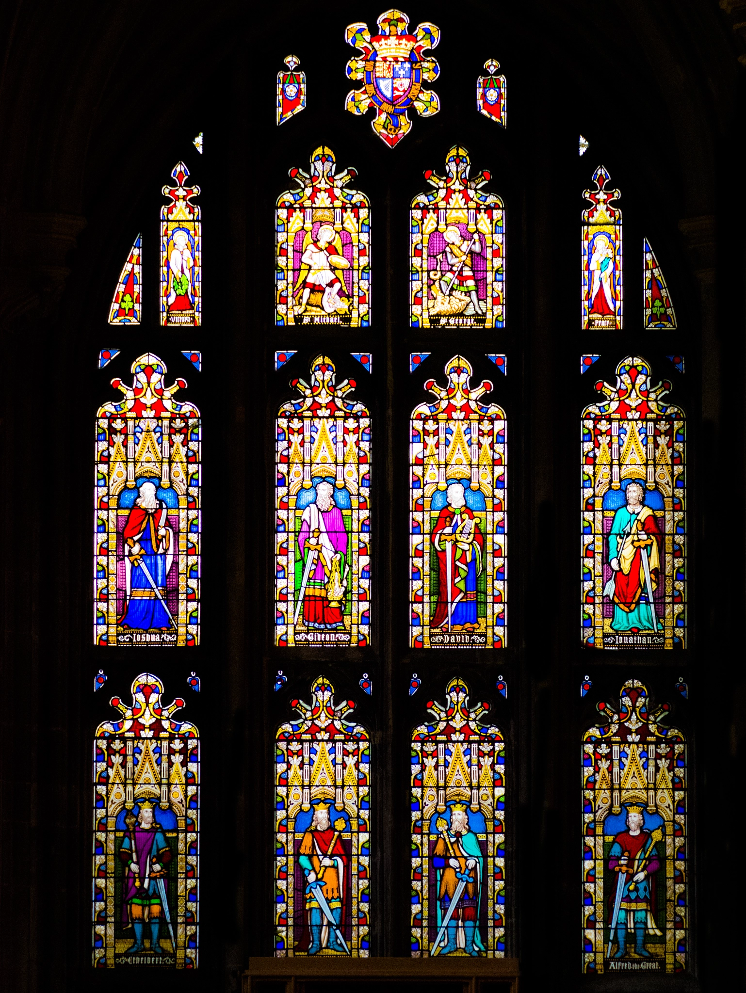 Panasonic Lumix DMC-GM1 + Panasonic Lumix G X Vario PZ 45-175mm F4.0-5.6 ASPH OIS sample photo. Chichester cathedral stained glass window photography