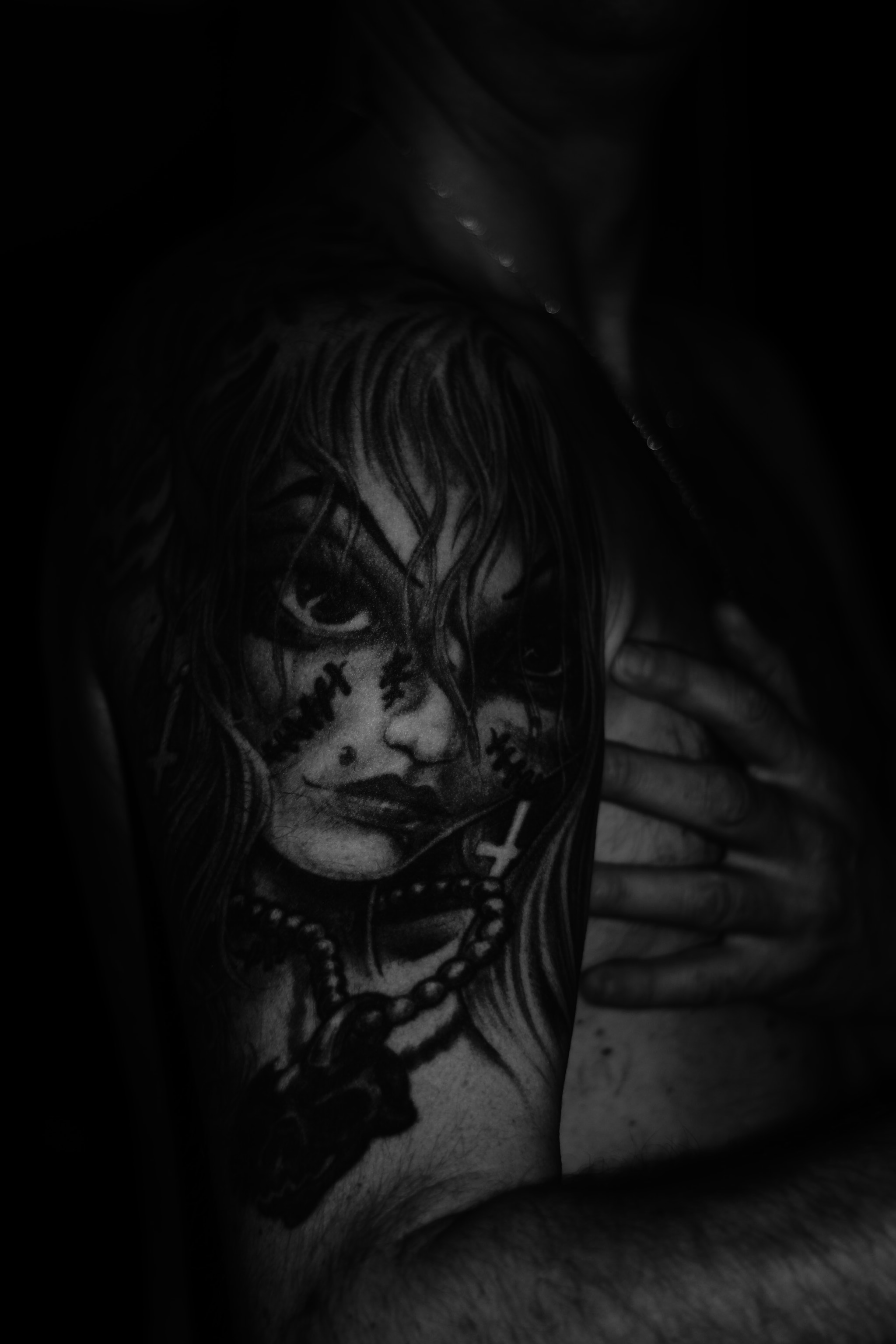 Minolta AF 50mm F1.7 sample photo. Tatto on my self photography