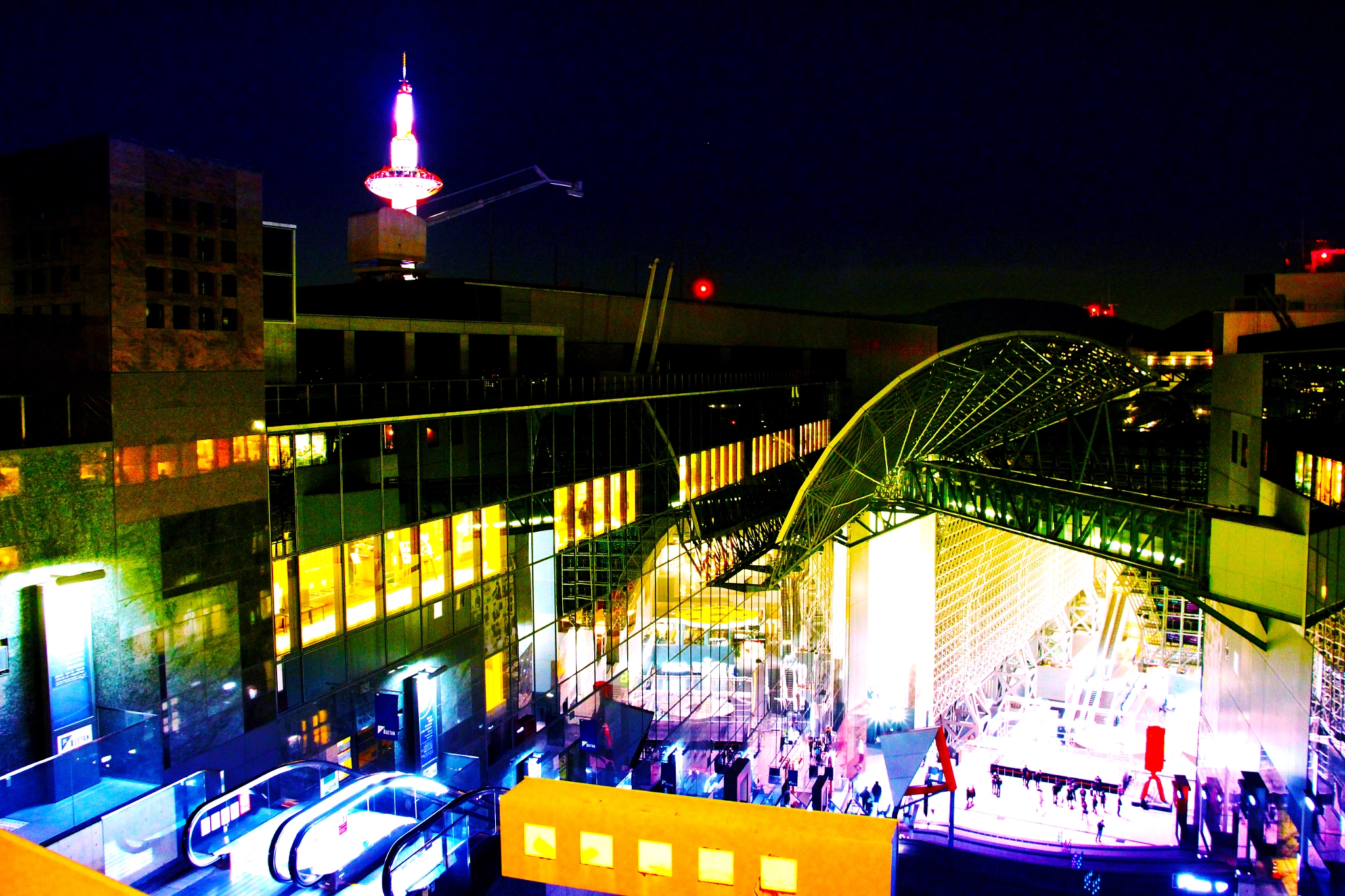 Canon EOS 700D (EOS Rebel T5i / EOS Kiss X7i) sample photo. 京都駅ビルてっぺんから！from kyoto station building top! photography