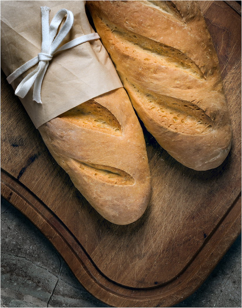 Nikon D200 + Nikon AF Micro-Nikkor 60mm F2.8D sample photo. Rustic italian bread photography