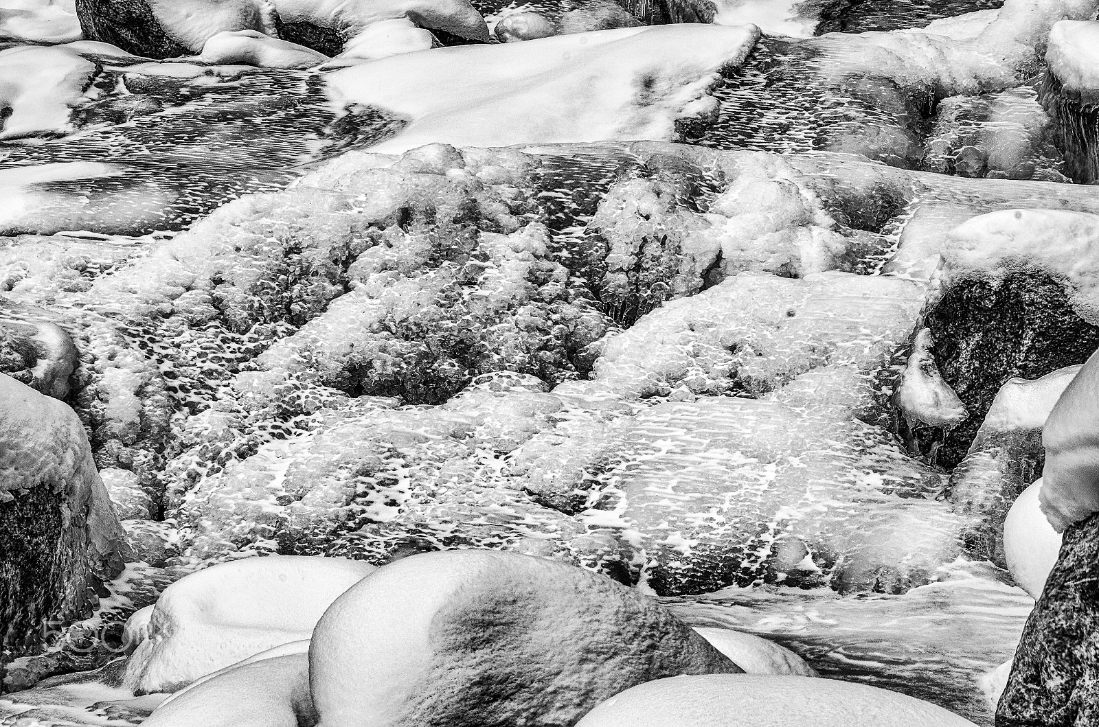 Pentax K-5 sample photo. Winter waterfalls photography
