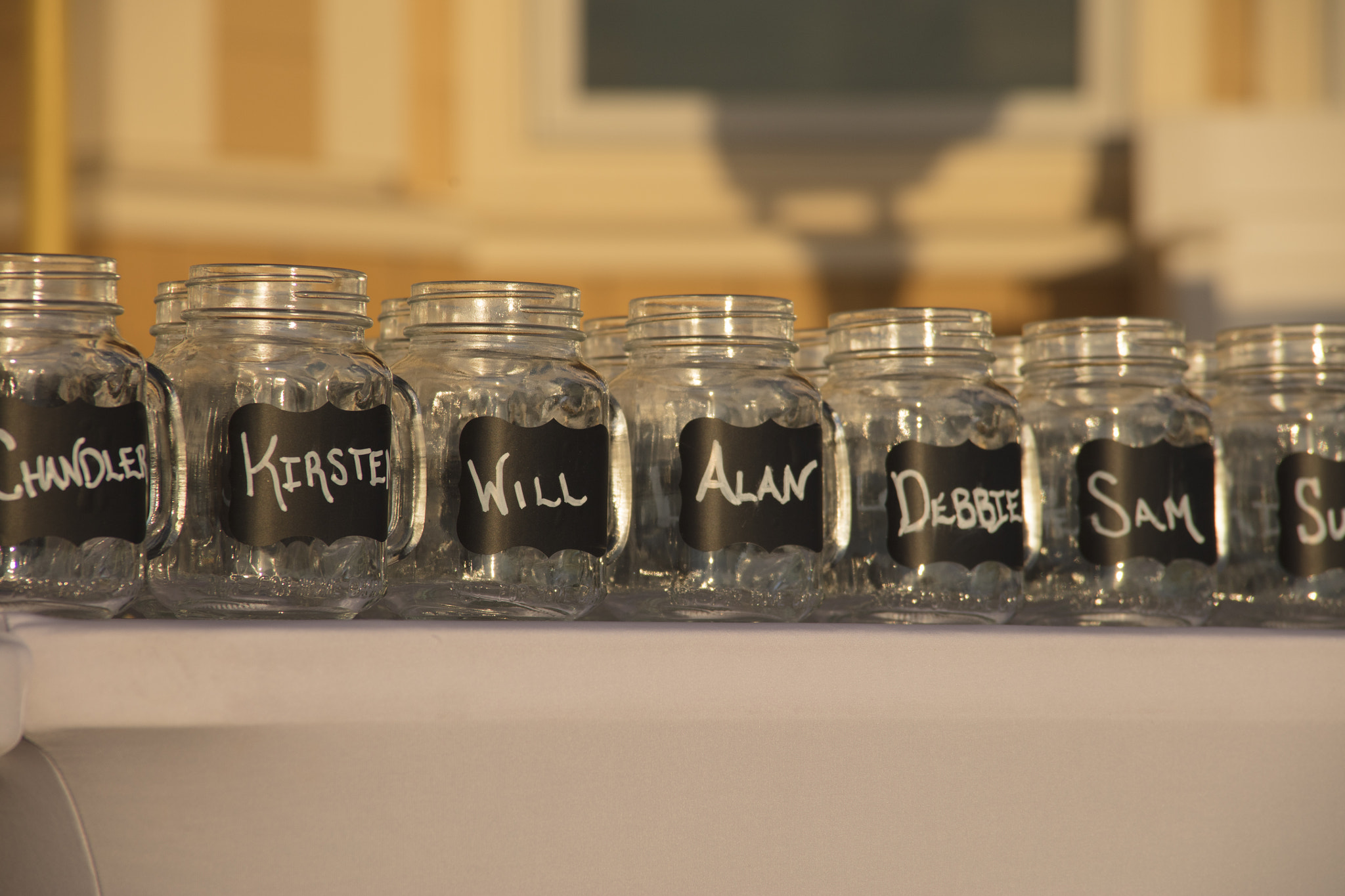 Canon EOS 5DS R sample photo. Chalk board glass jars with names photography