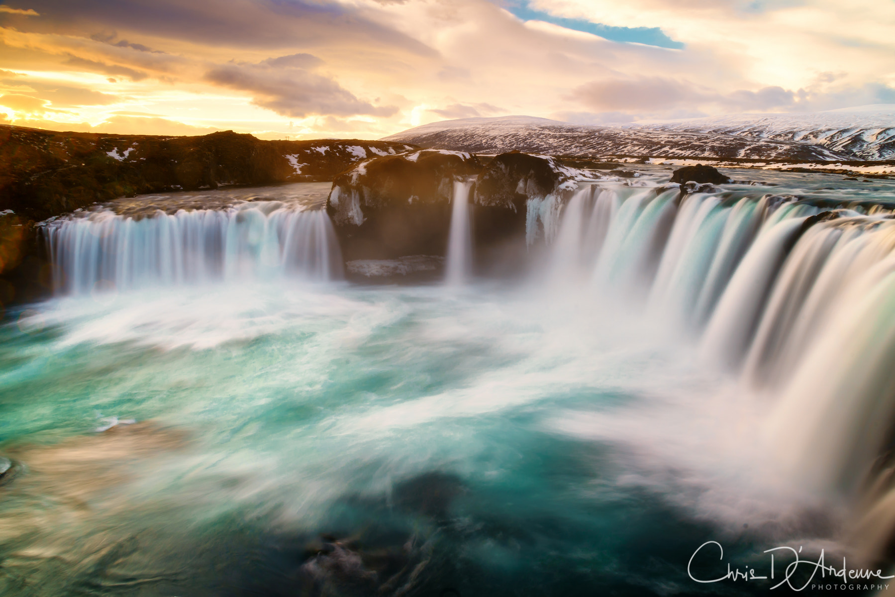 Sony a7R II + Canon EF 24-105mm F4L IS USM sample photo. Godafoss sunrise photography