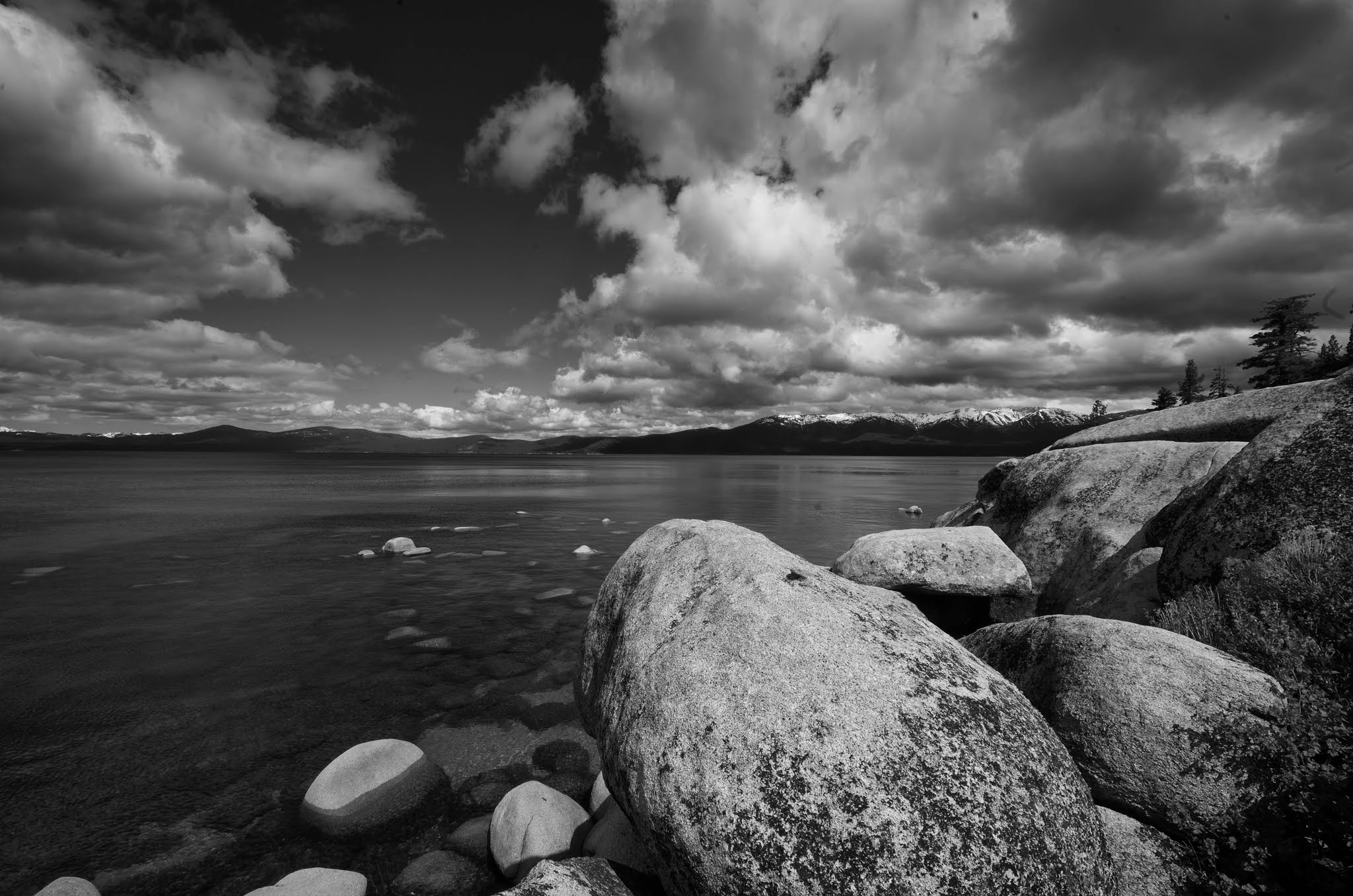 Pentax K-50 sample photo. Lake tahoe b&w photography