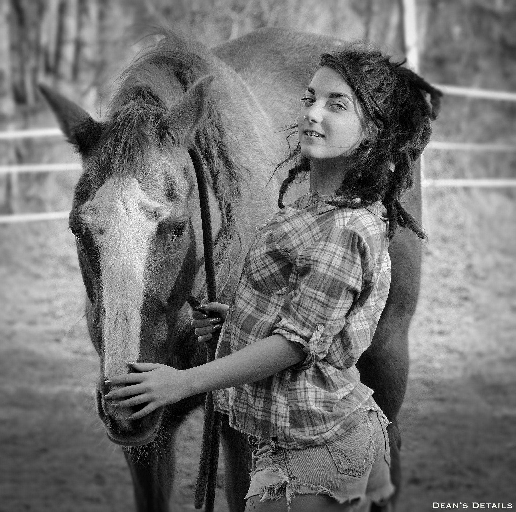 AF Zoom-Nikkor 80-200mm f/2.8 ED sample photo. Kyra poses with horse photography