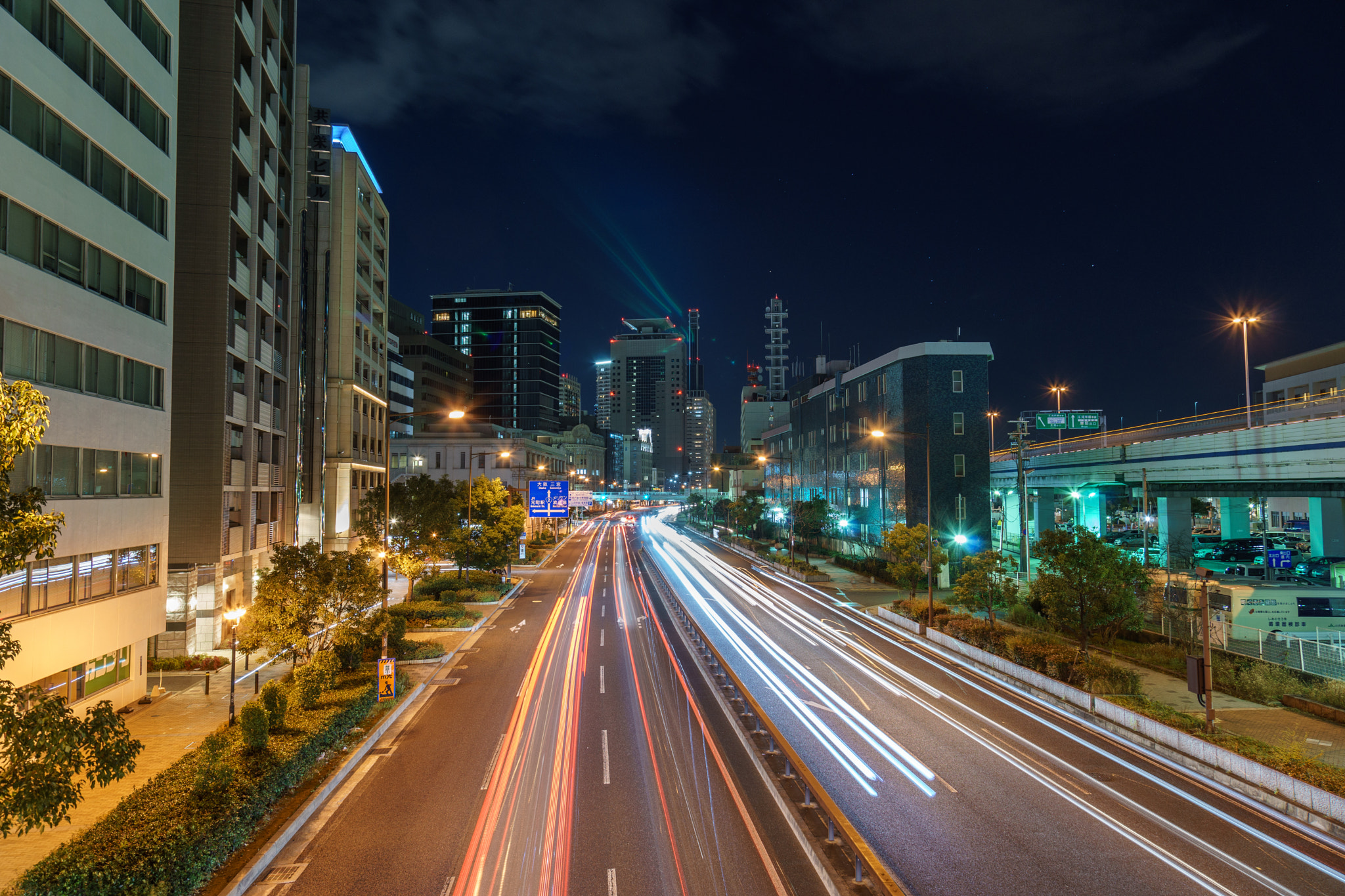 Sony a7 sample photo. Kobe light trails photography