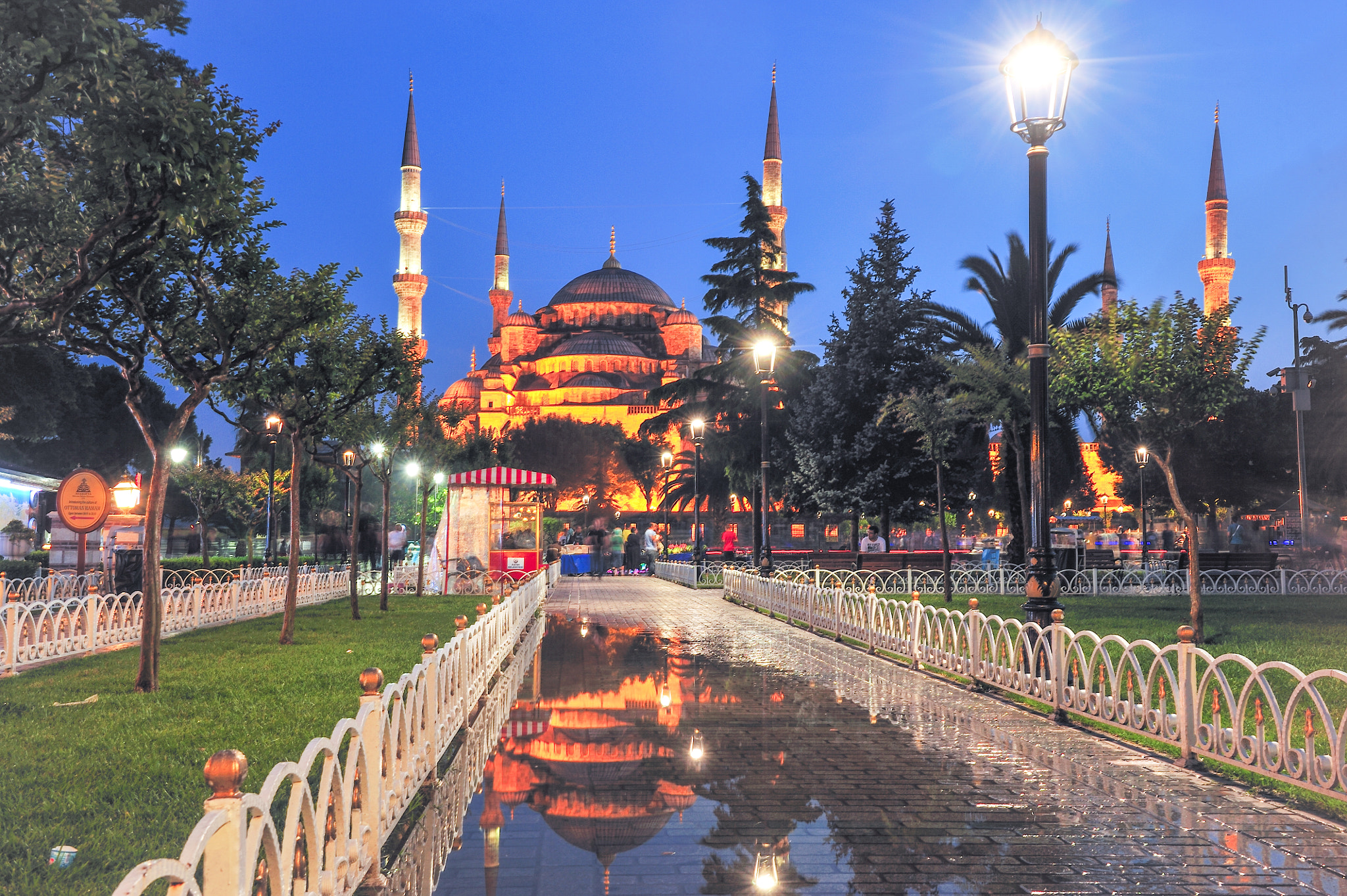 Nikon D3 sample photo. Blue mosque after rain photography