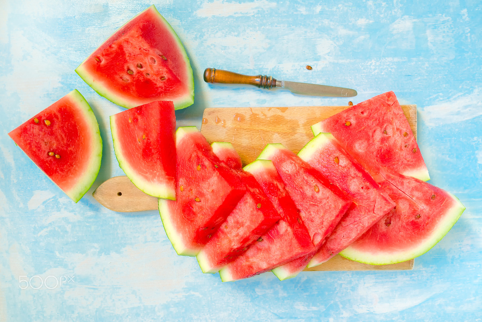 Nikon D600 + Sigma 35mm F1.4 DG HSM Art sample photo. Sliced watermelon, top view photography