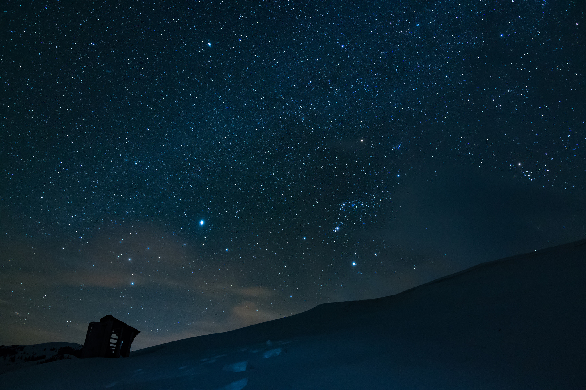 Canon EOS 7D Mark II sample photo. Winter night under the stars photography