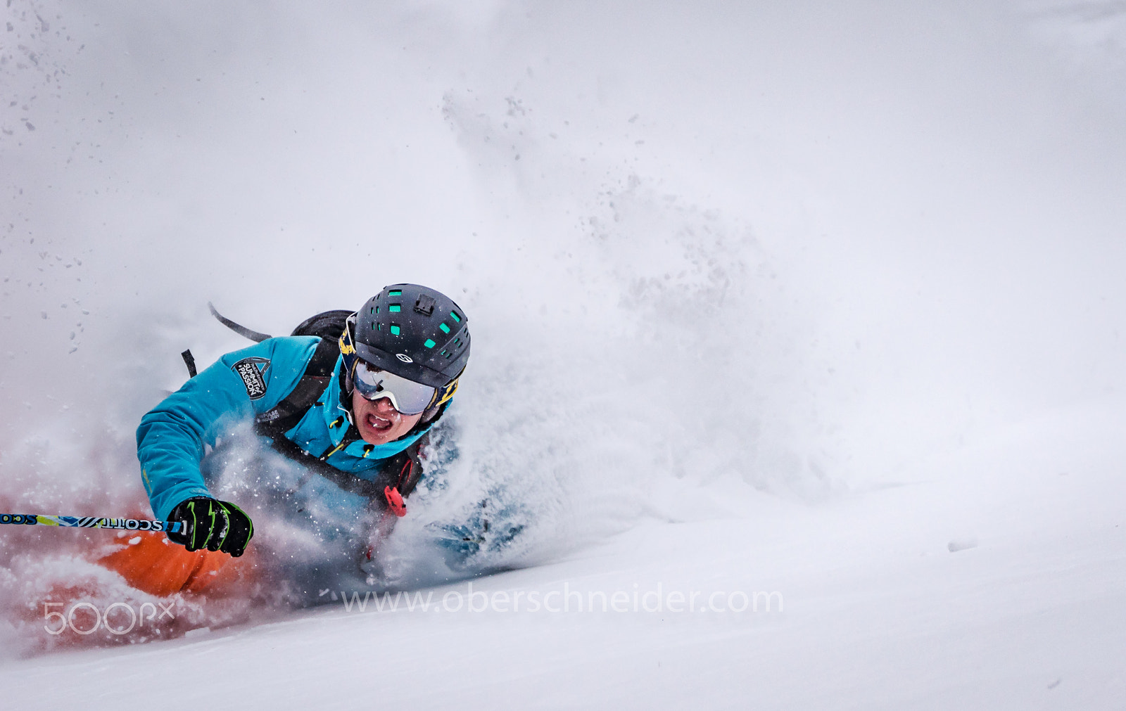 Sony SLT-A65 (SLT-A65V) sample photo. Deep powder skiing photography