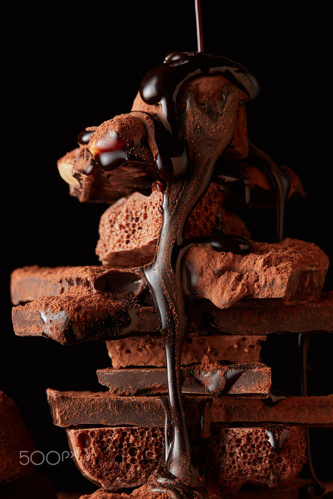 Canon EF 100mm F2.8 Macro USM sample photo. Heap of broken pieces chocolate photography