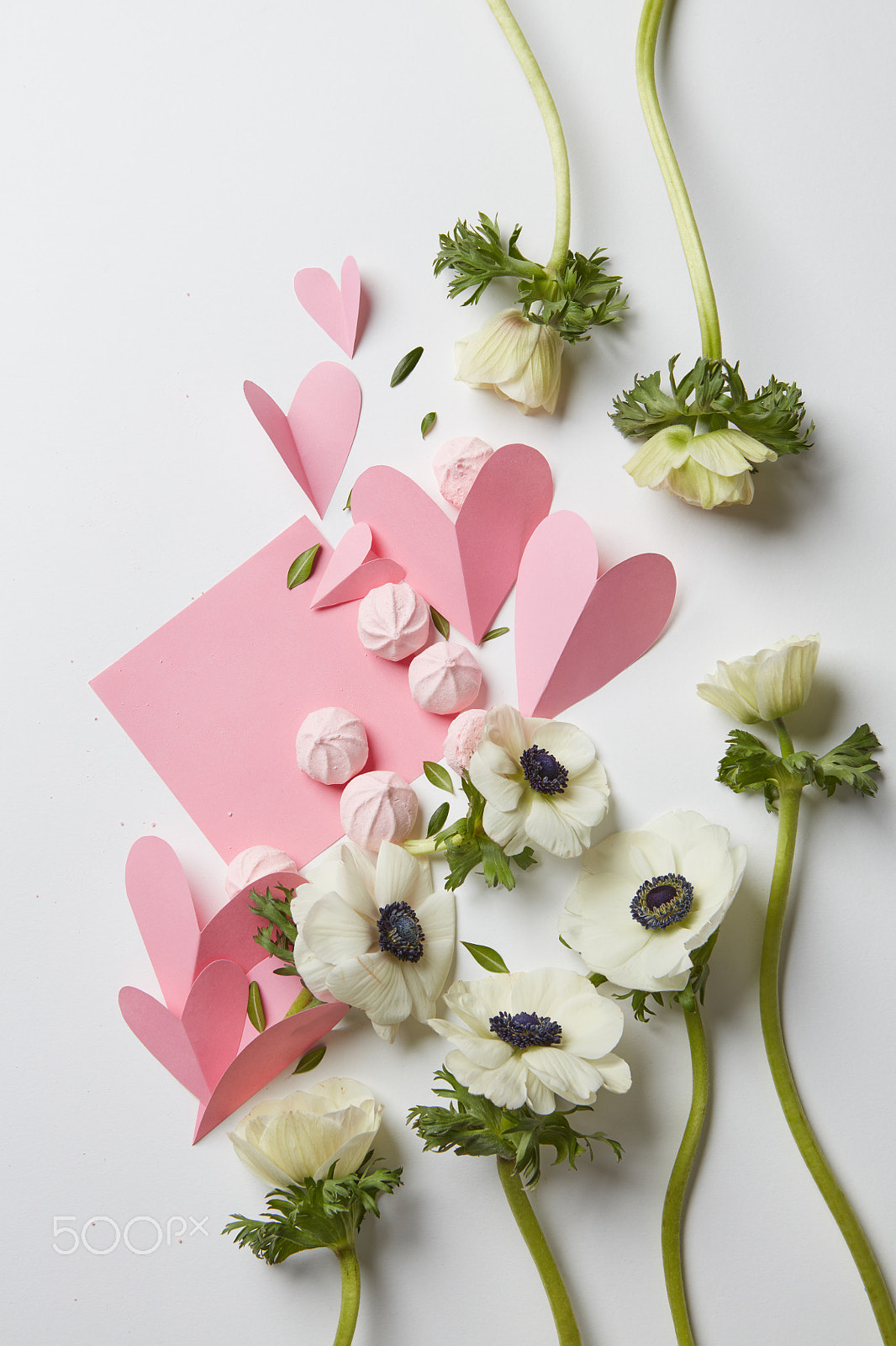 Canon EF 24-70mm F2.8L USM sample photo. Flowers and paper hearts photography