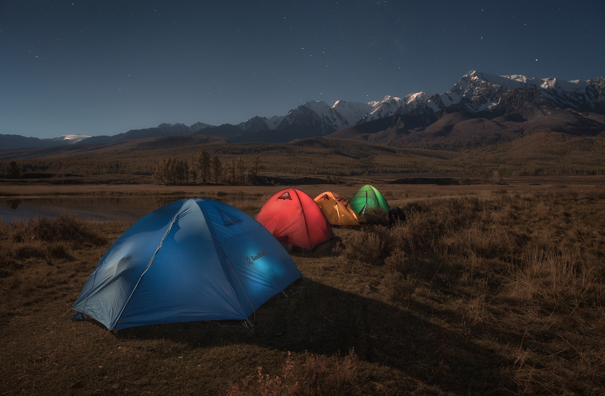 Sony a7R II + Canon EF 24-70mm F2.8L II USM sample photo. Overnight in tents on the lake dzhangyskol photography