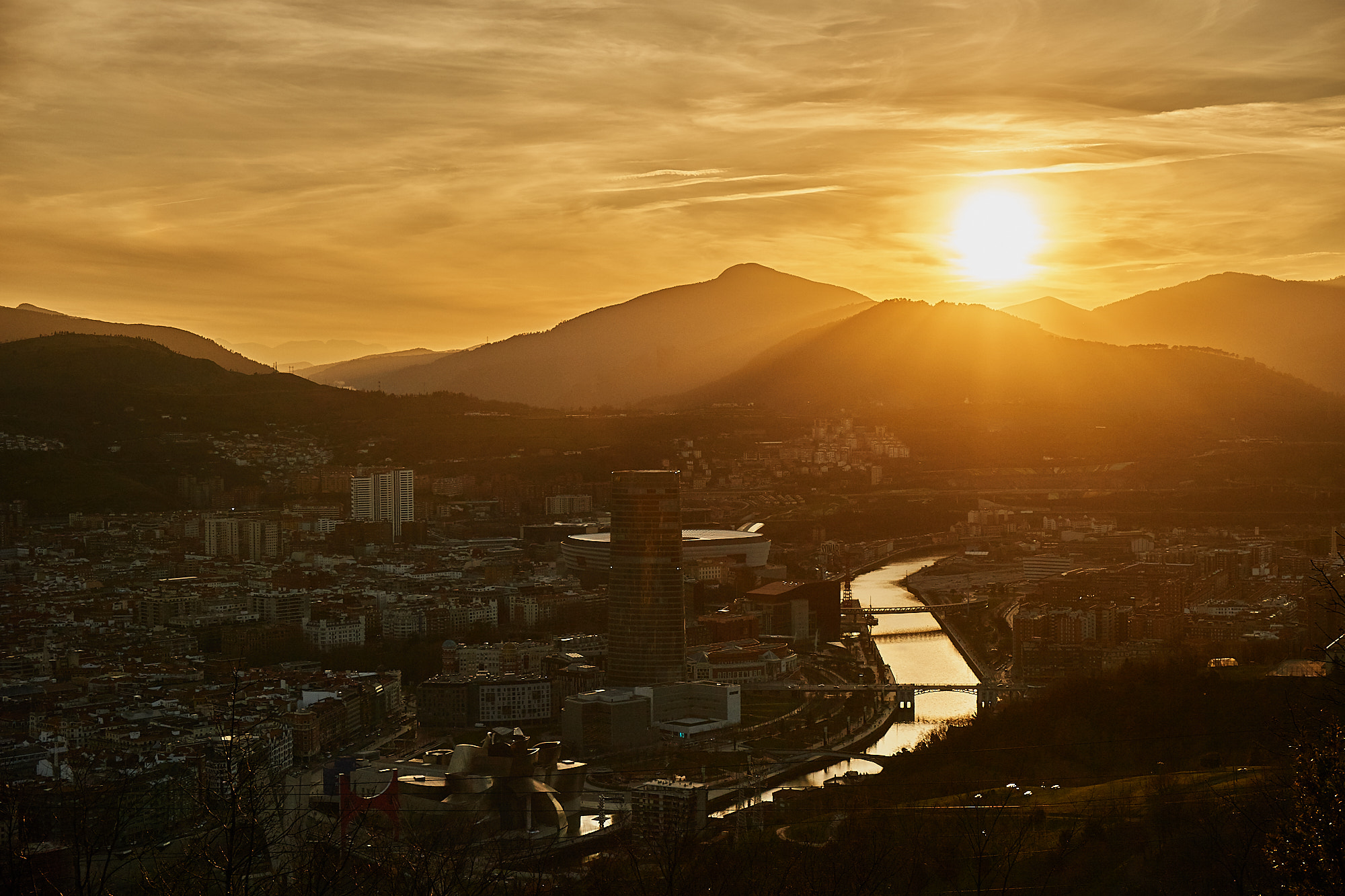 Sony a5100 sample photo. Bilbao sunset photography