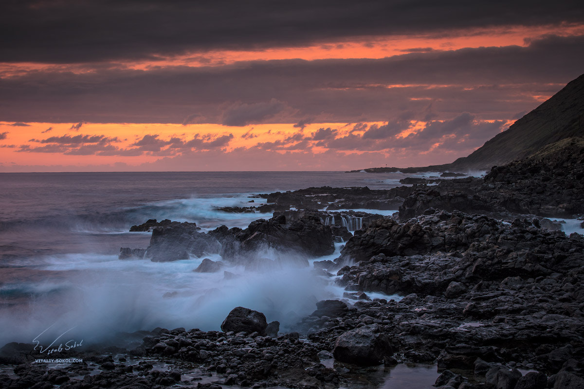 Canon EF 70-200mm F2.8L USM sample photo. Splashes and sunset photography