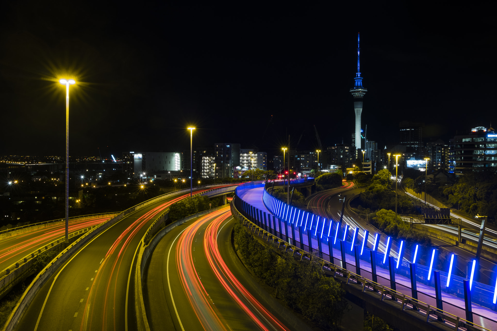 Fujifilm X-T2 sample photo. Night auckland cbd photography