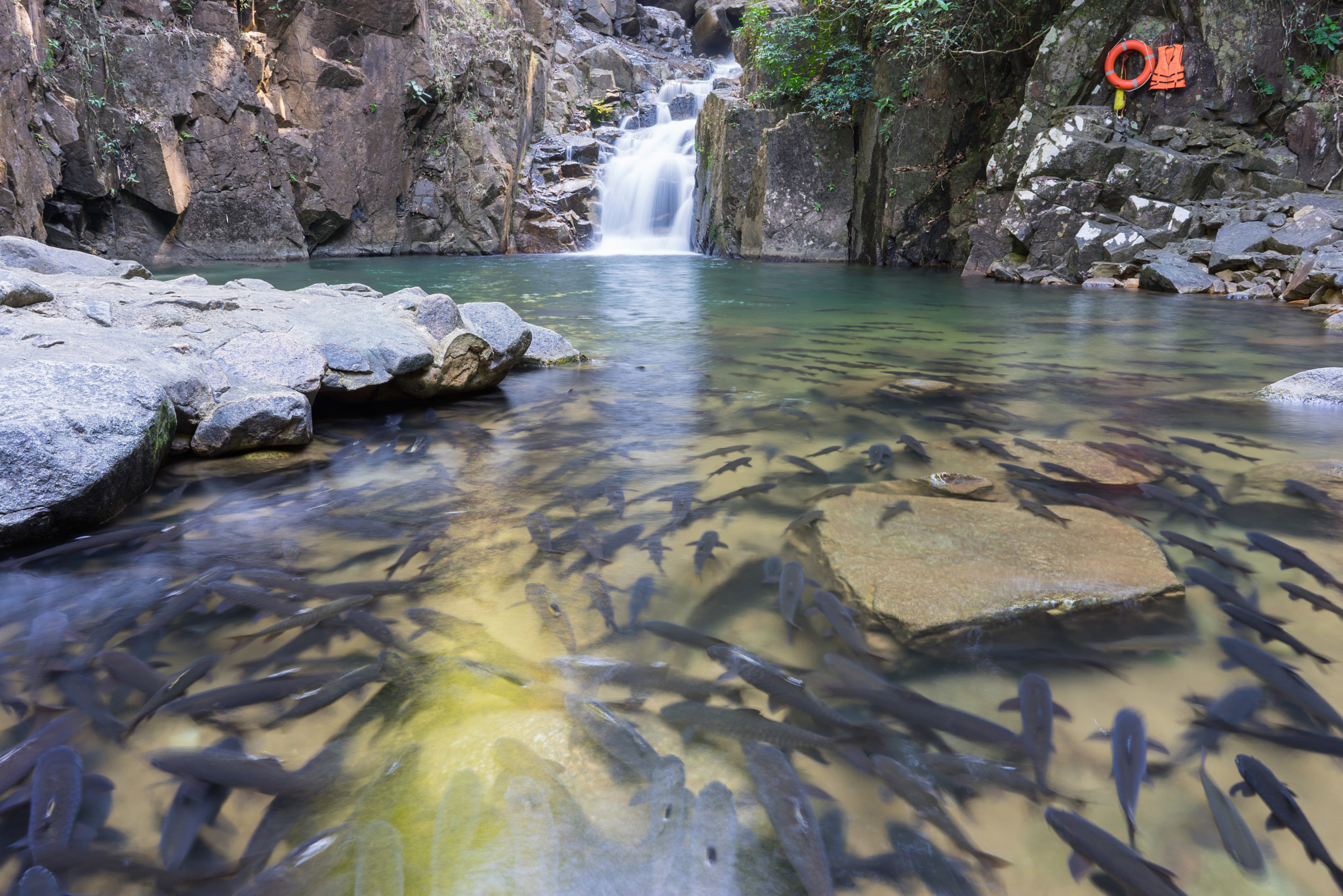 Sony a7 II sample photo. Phiew waterfall in the rain forest photography