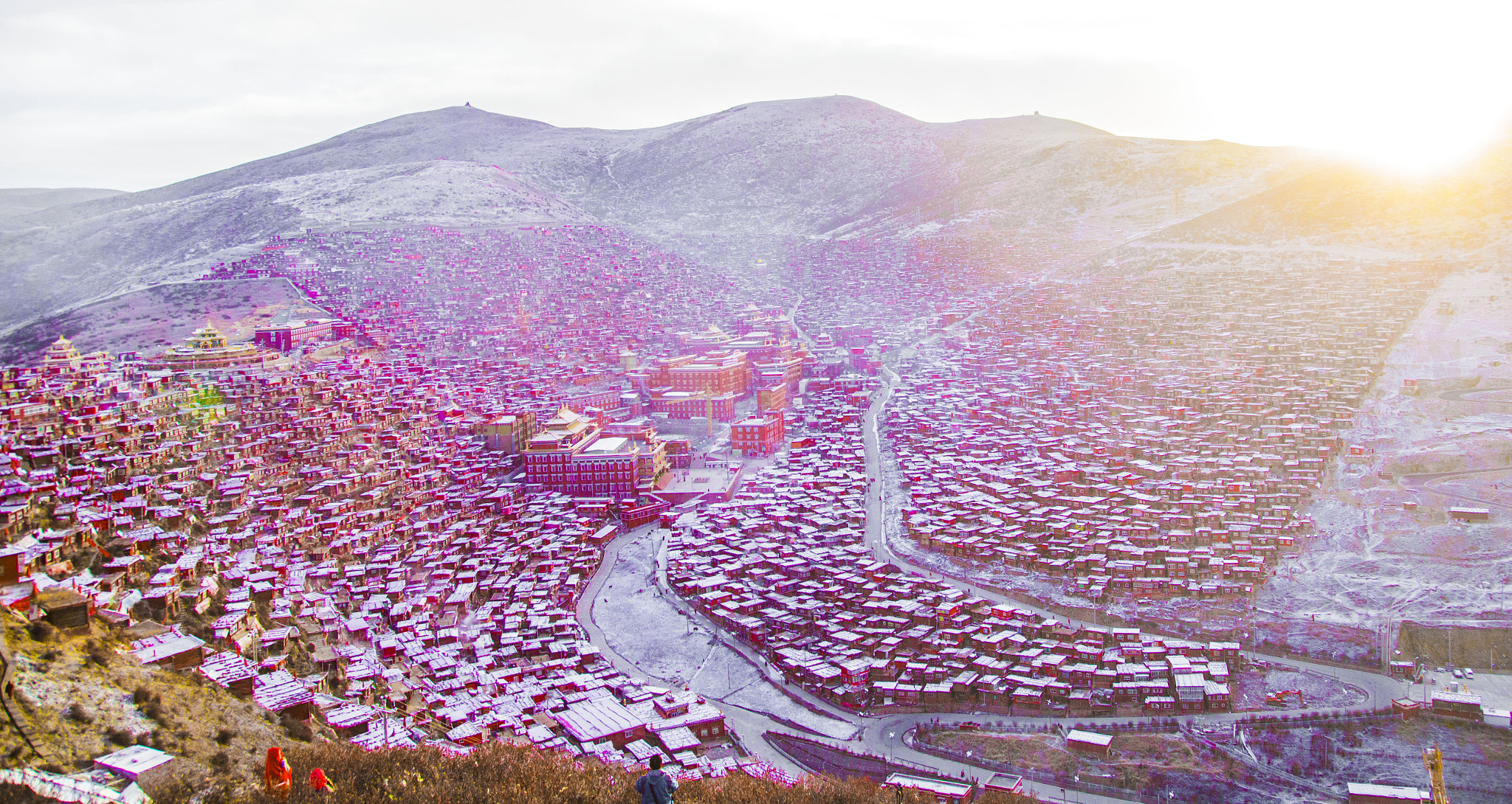 色达 雪后 清晨