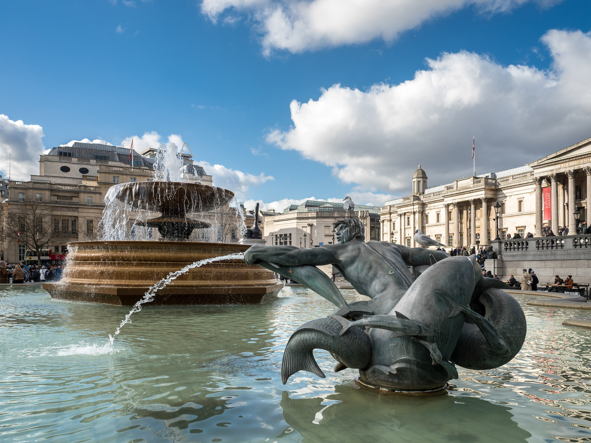 Olympus PEN-F + OLYMPUS M.12mm F2.0 sample photo. View of trafalgar square photography