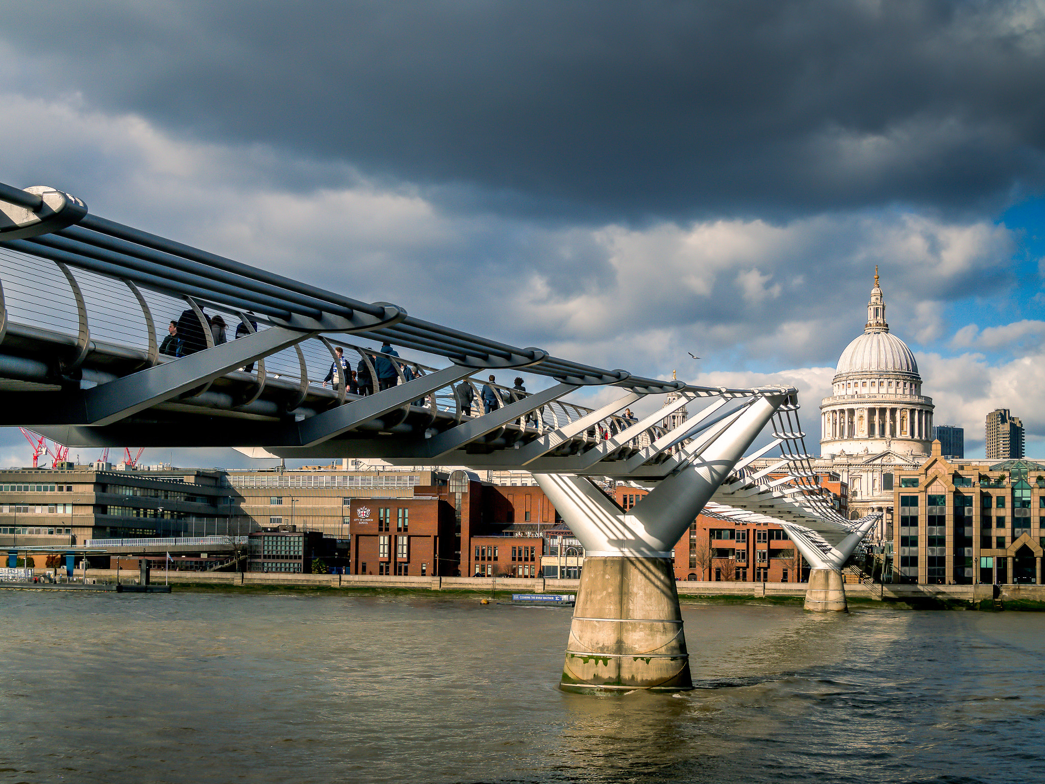 Olympus PEN-F + Olympus M.Zuiko Digital 25mm F1.8 sample photo. Millennium bridge and st pauls cathedral photography