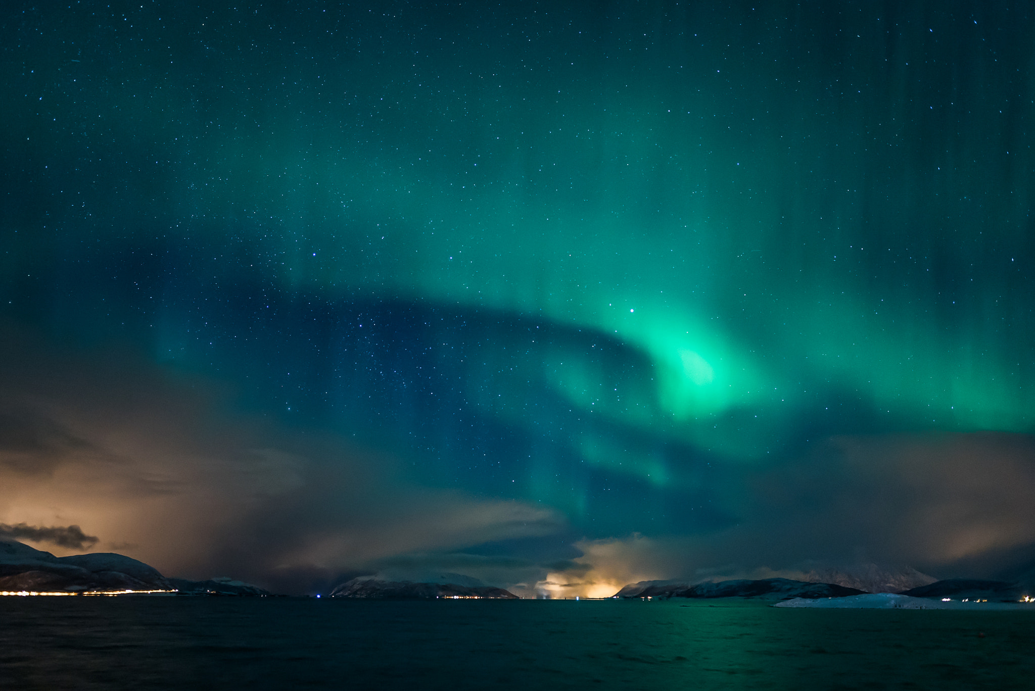 Sony a7S sample photo. Sortlandsund northern light photography