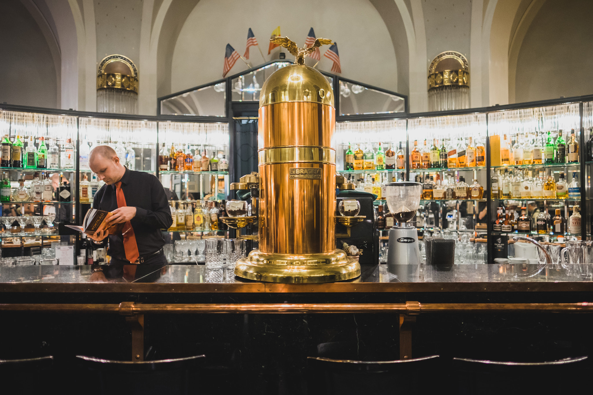 Fujifilm X-T1 + Fujifilm XF 16mm F1.4 R WR sample photo. American bar, prague municipal building photography