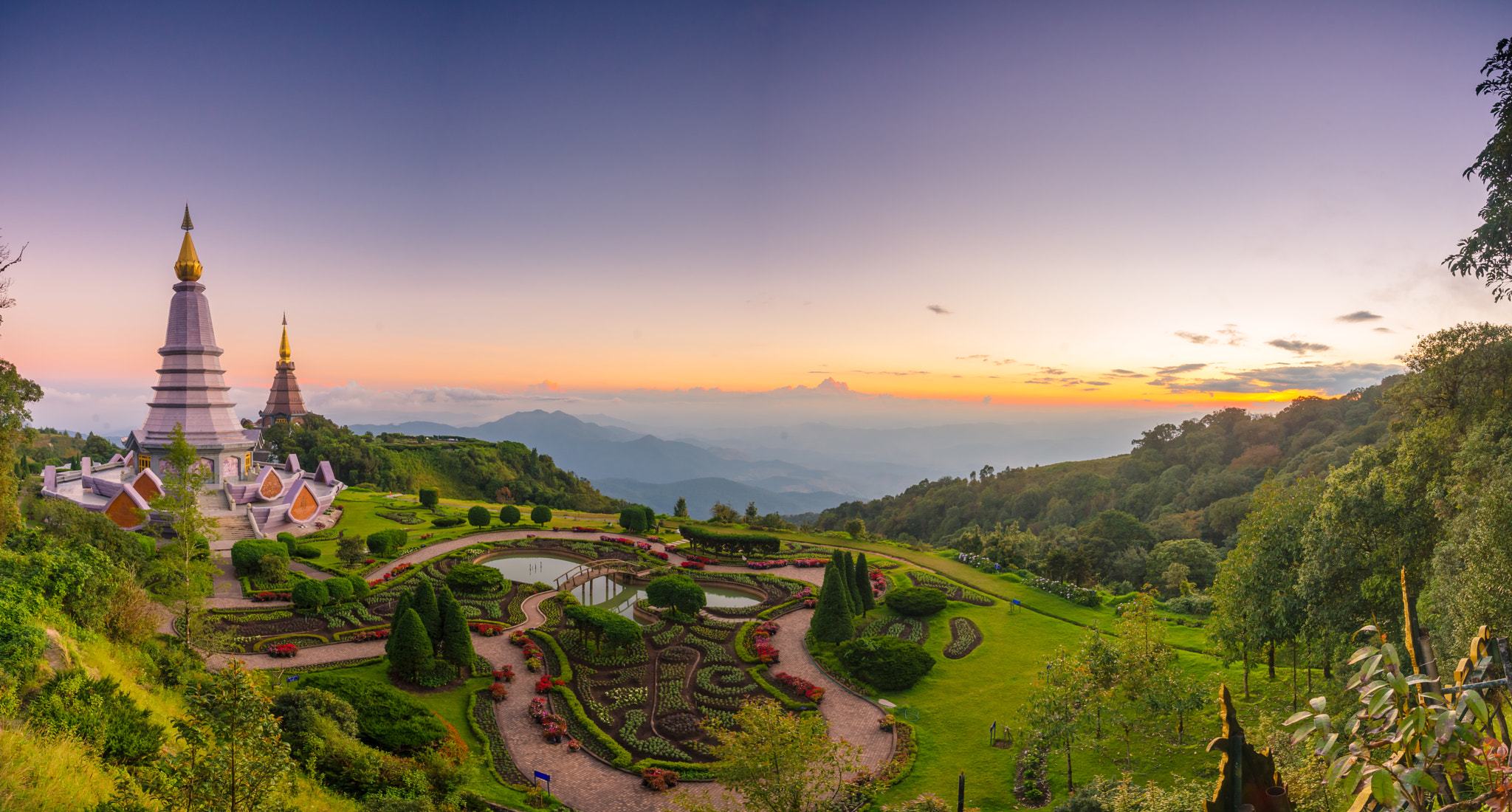 Sony a99 II + Sony Vario-Sonnar T* 16-35mm F2.8 ZA SSM sample photo. Landscape  of two pagoda (noppha methanidon-noppha phon phum sir photography