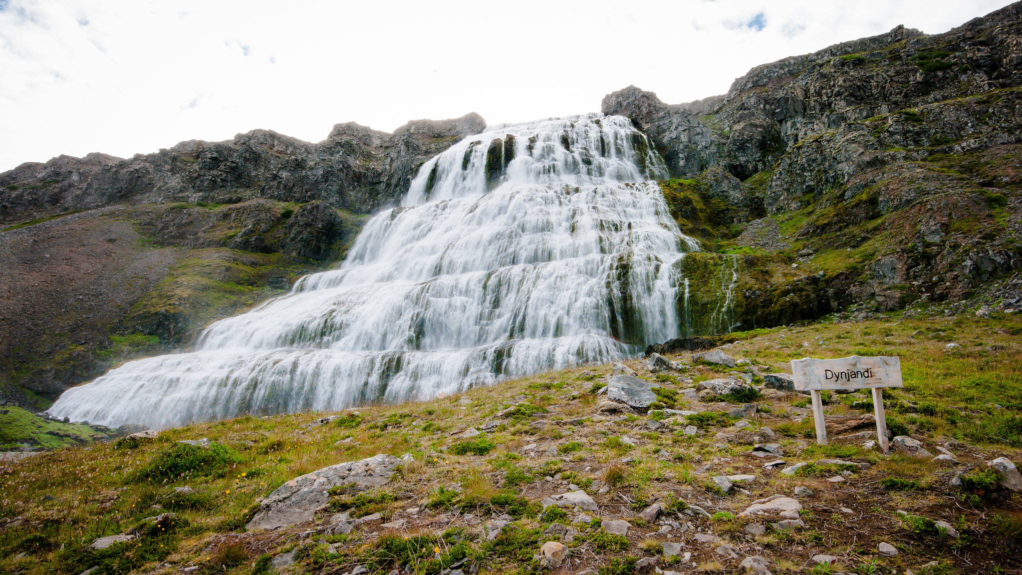 Pentax K20D sample photo. Majestic dynjandi waterfall in westfjords, iceland photography