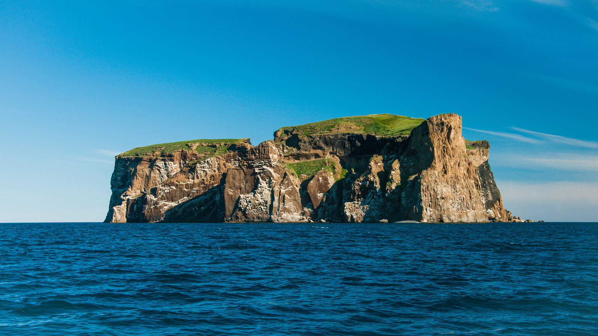 Pentax K20D sample photo. Imposing drangey island off the coast of iceland photography