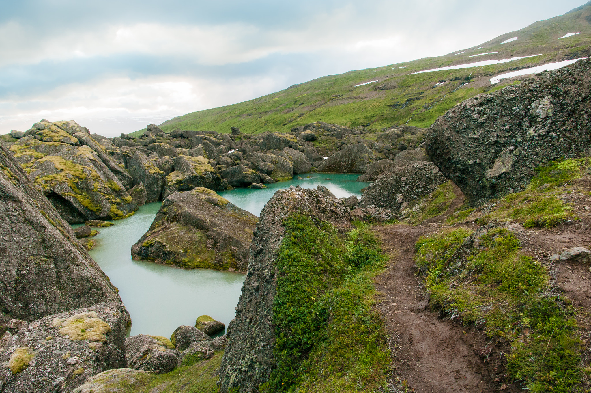 Pentax K20D sample photo. Hiking path near stórurð, iceland photography