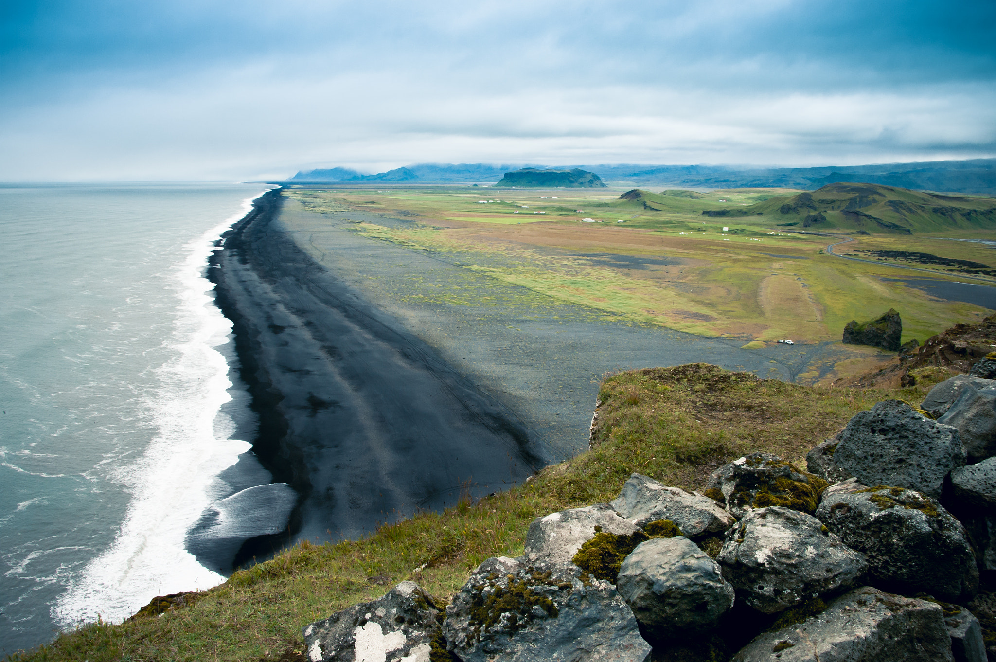 Pentax K20D sample photo. Black volcanic sand beach of vik, iceland photography