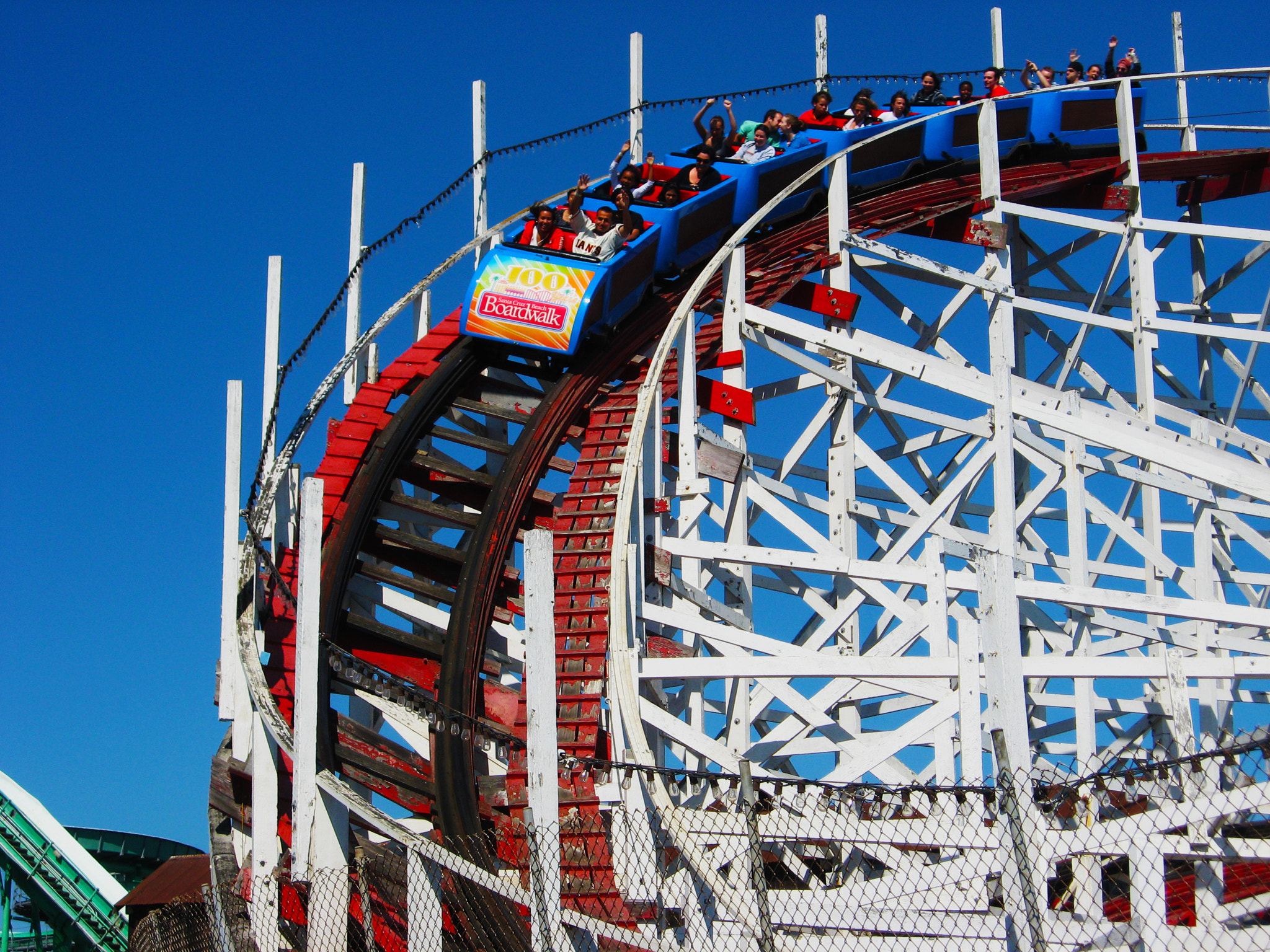 Canon POWERSHOT A550 sample photo. Santa cruz roller coaster photography