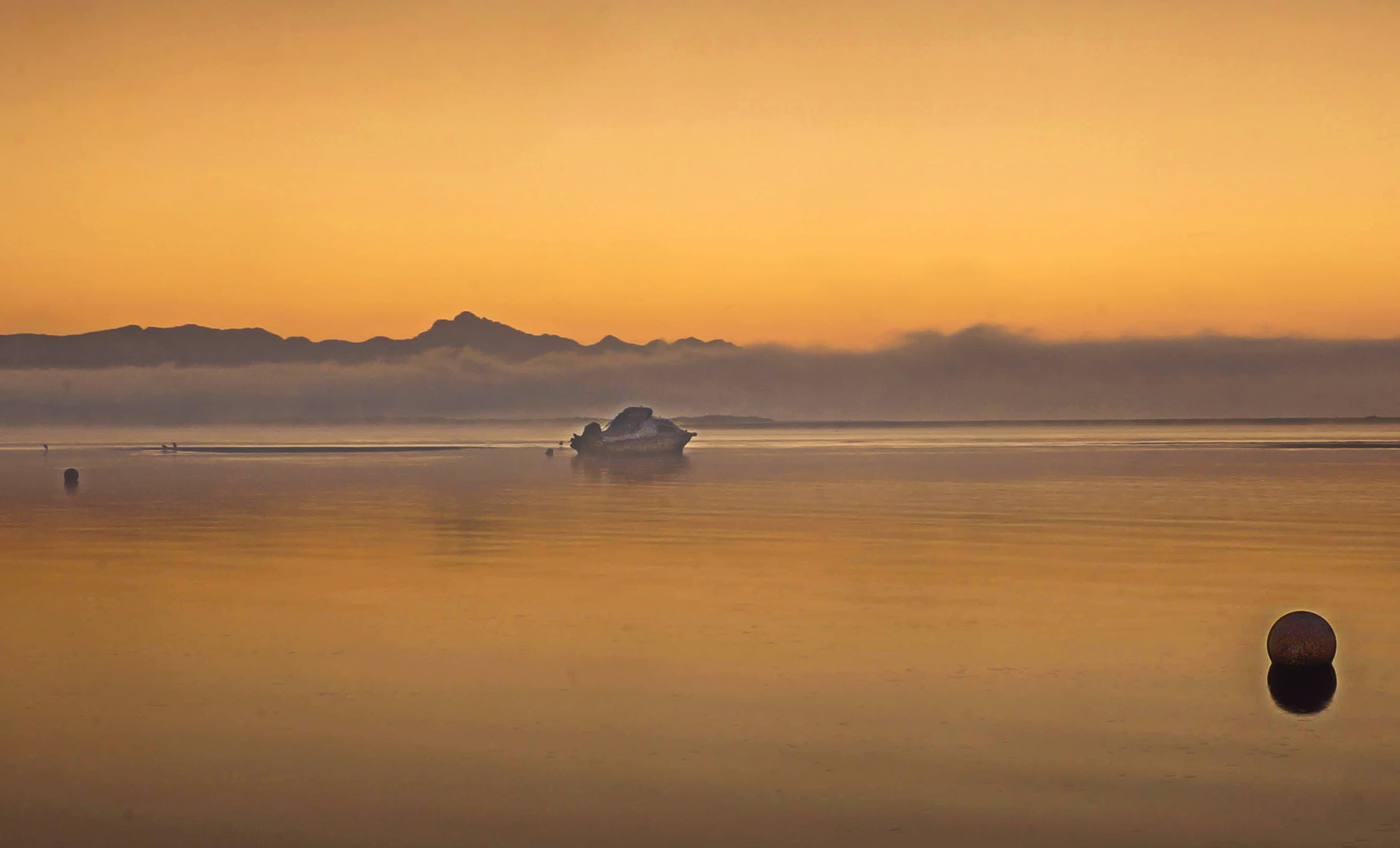 Sony SLT-A99V sample photo. Misty boat photography