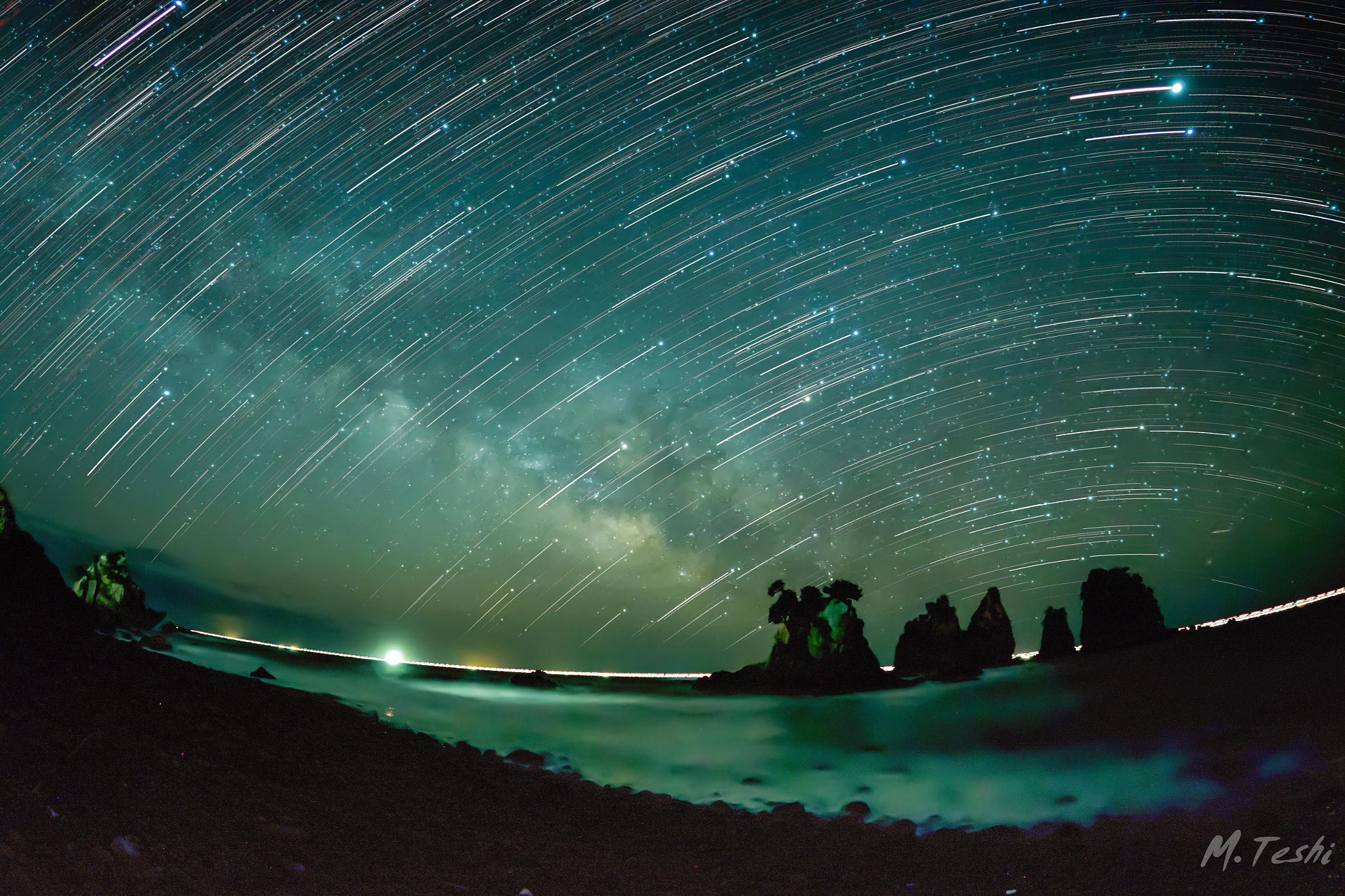 Olympus PEN-F + OLYMPUS M.8mm F1.8 sample photo. Star trail photography