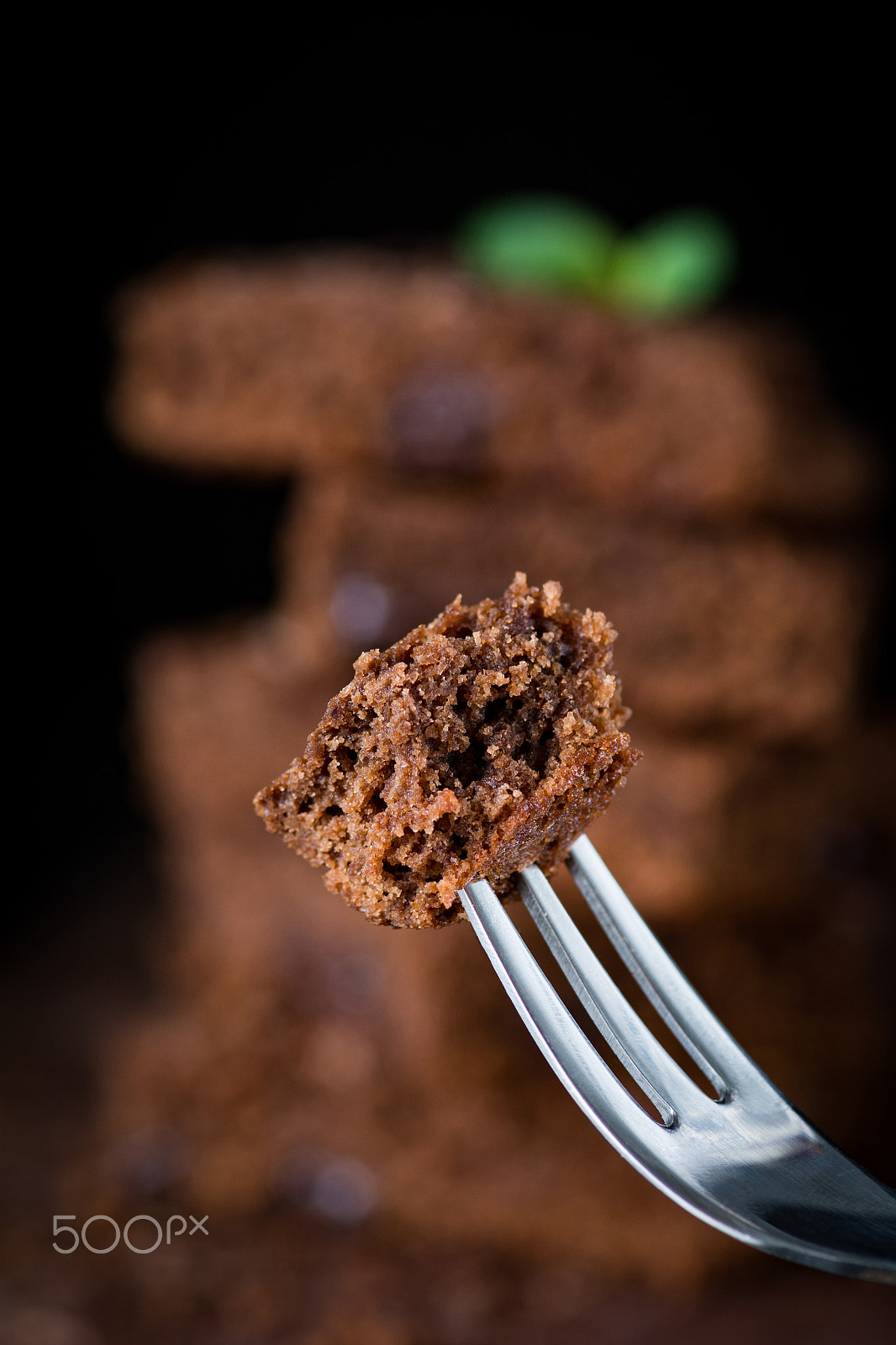 Nikon D7100 + Tokina AT-X Pro 100mm F2.8 Macro sample photo. Piece of chocolate cake on a fork photography