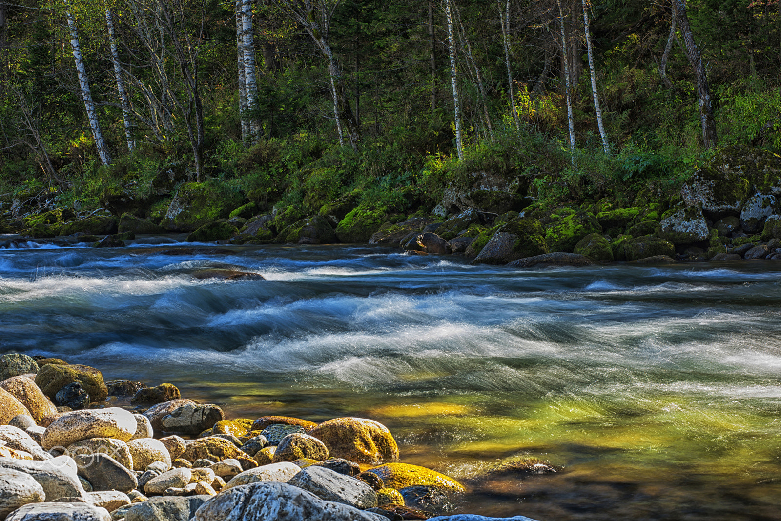 Nikon AF-Nikkor 80-200mm F2.8D ED sample photo. Fast mountain river in altay photography