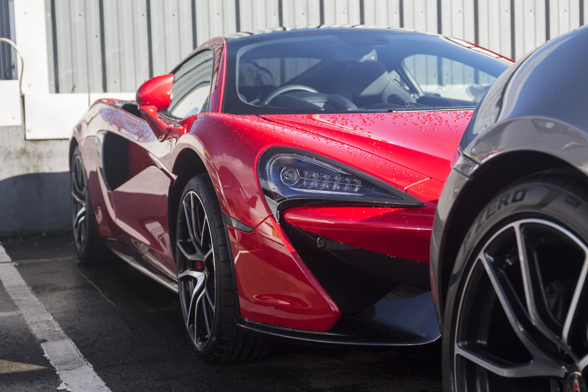 Canon EF 24-70mm F4L IS USM sample photo. Mclaren 570gt red photography
