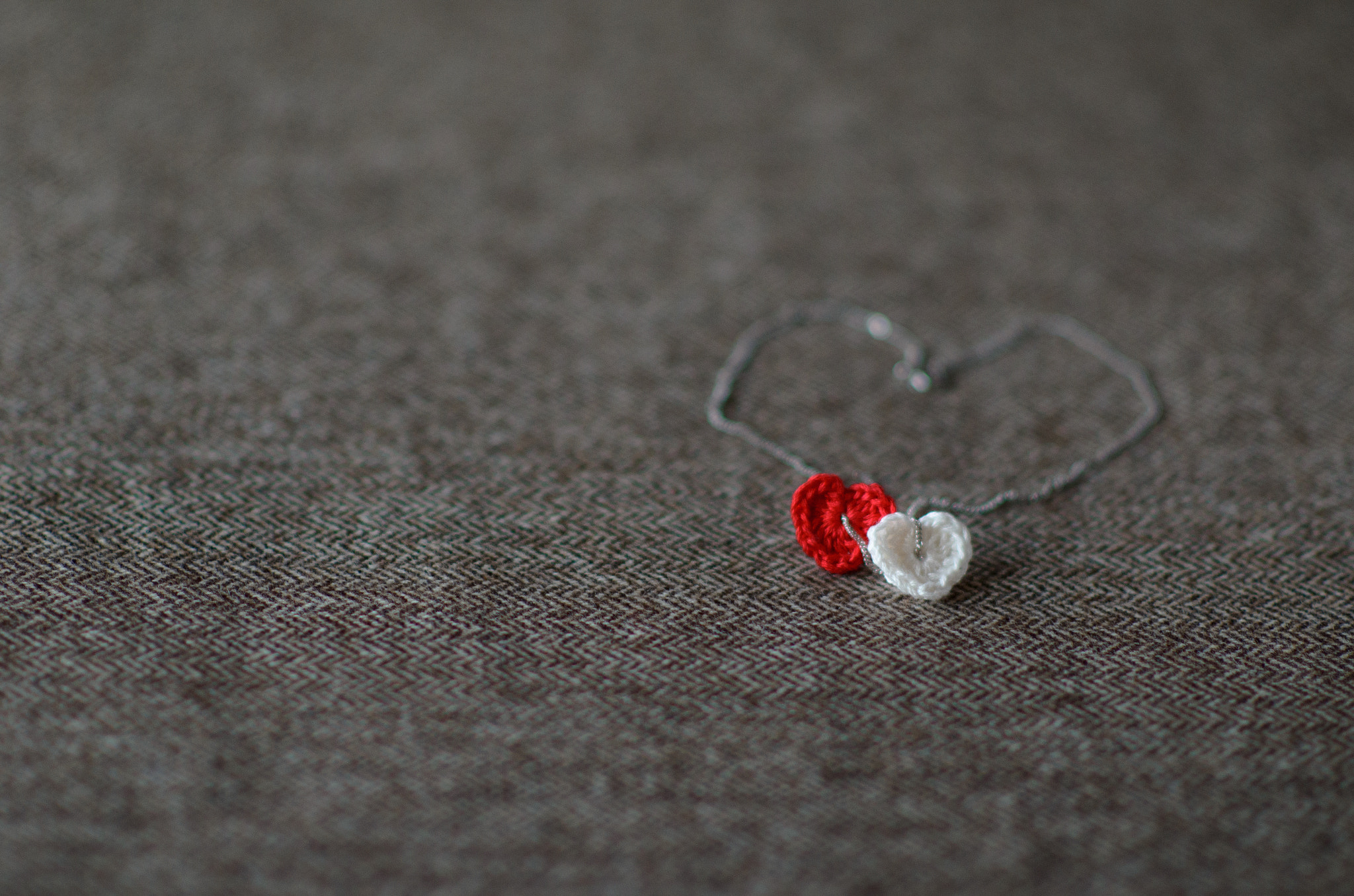 Nikon D7000 + Nikon AF-S Nikkor 85mm F1.4G sample photo. Heart crochet jewellery photography