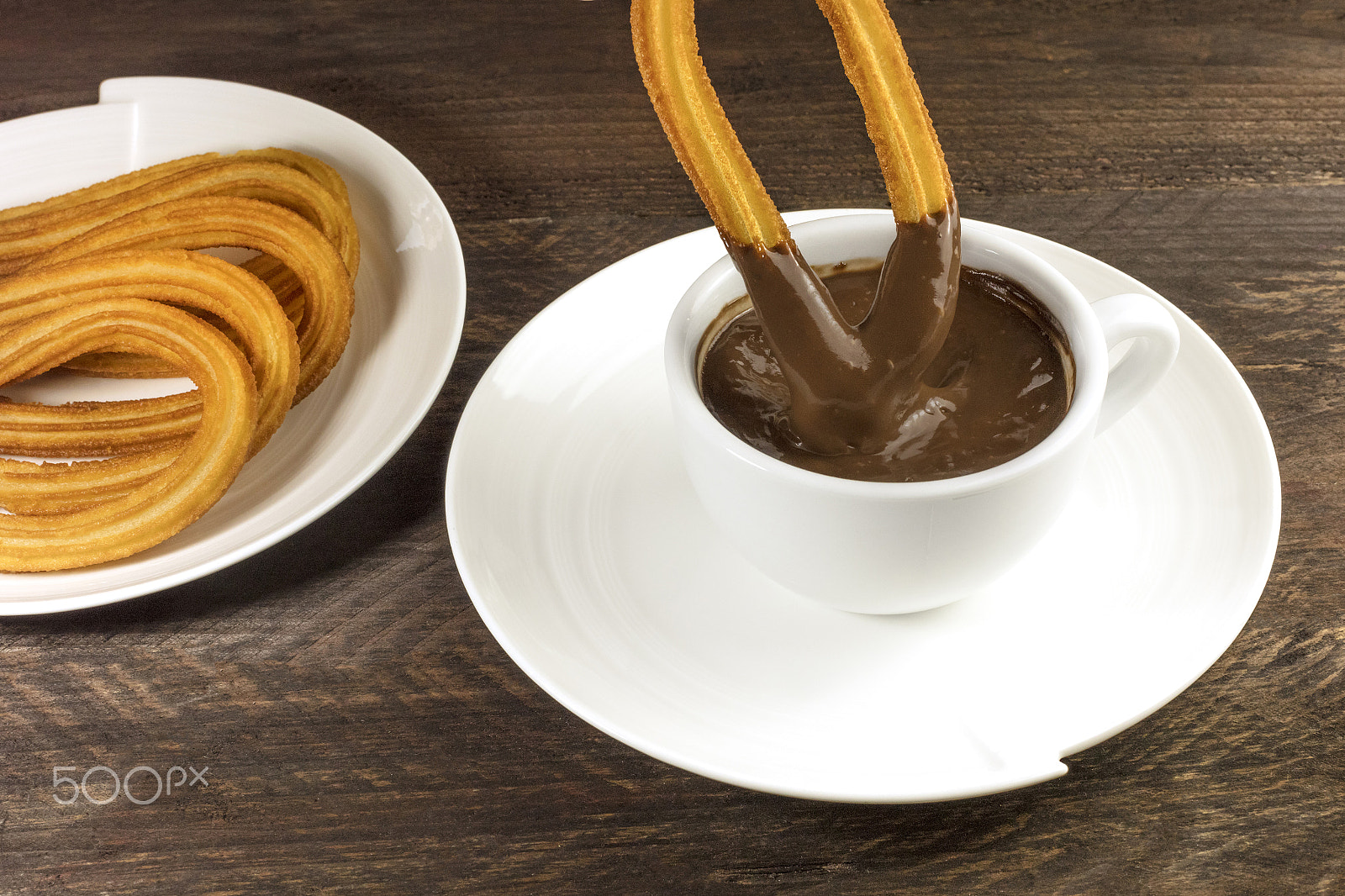 Canon EOS 5DS R + Canon EF 50mm F1.4 USM sample photo. Photo of churros con chocolate, traditional spanish dessert photography