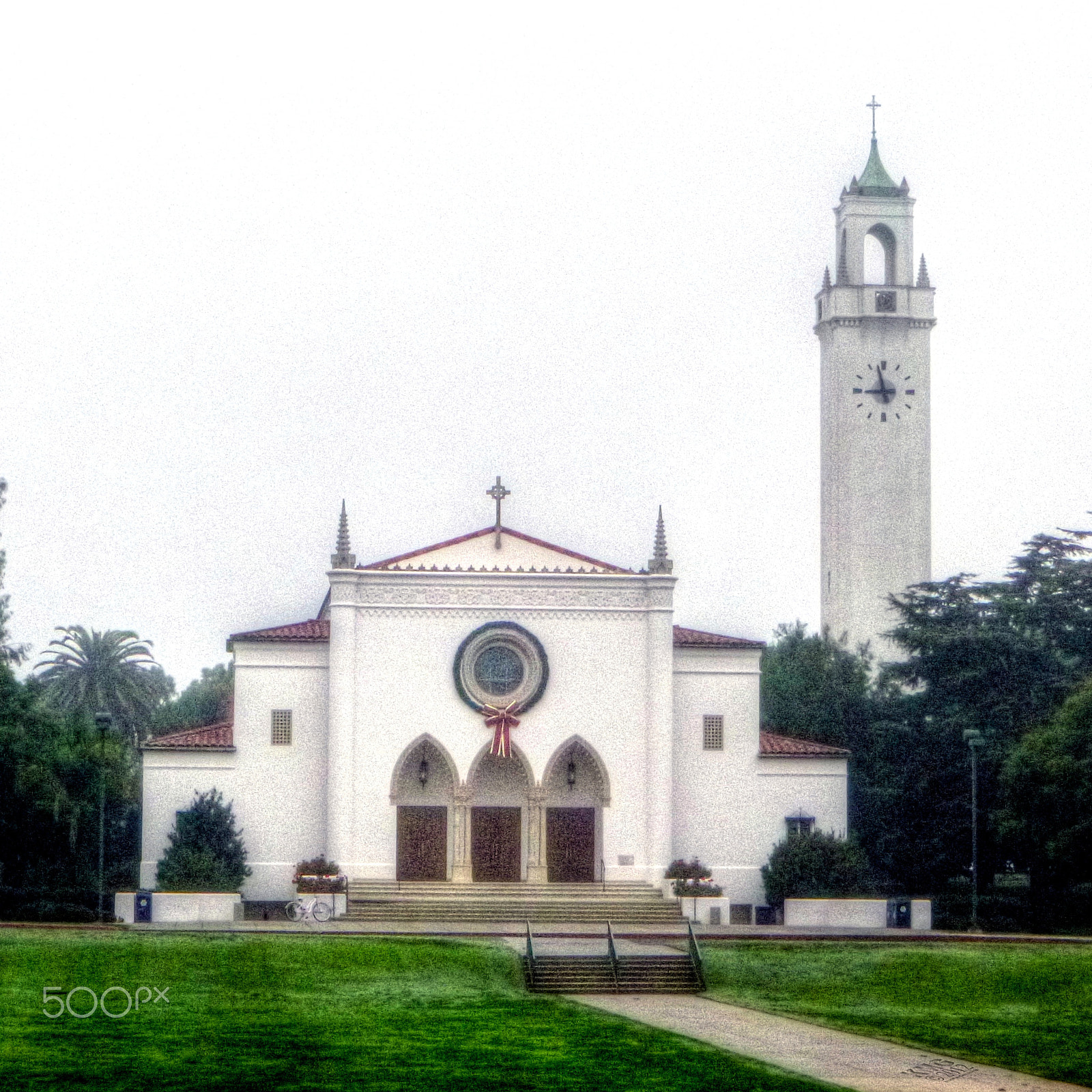 Panasonic DMC-TS20 sample photo. Sacred heart chapel lmu on a foggy day o photography