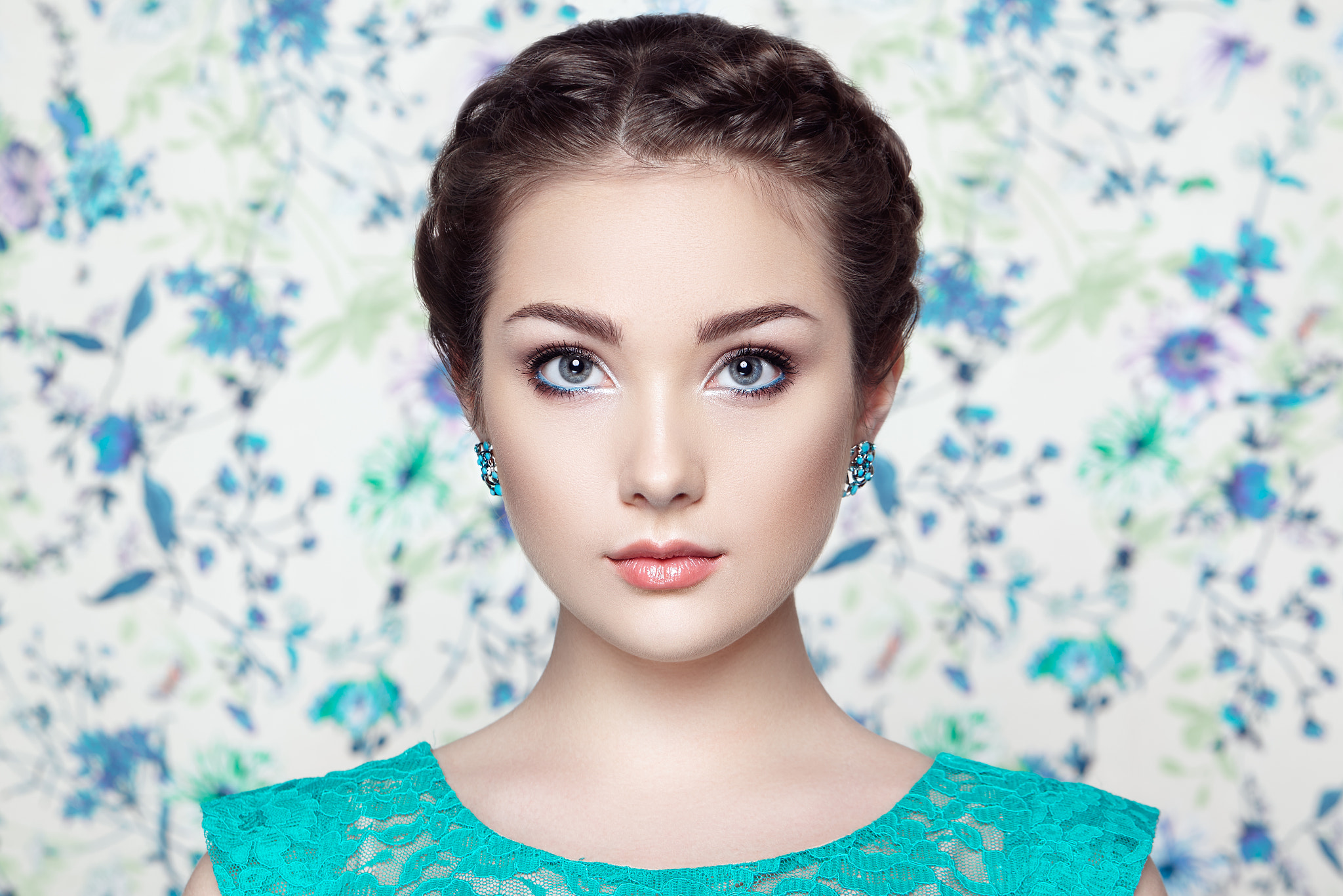 Canon EF 100mm F2.8L Macro IS USM sample photo. Portrait of young beautiful woman on a background of flowers photography