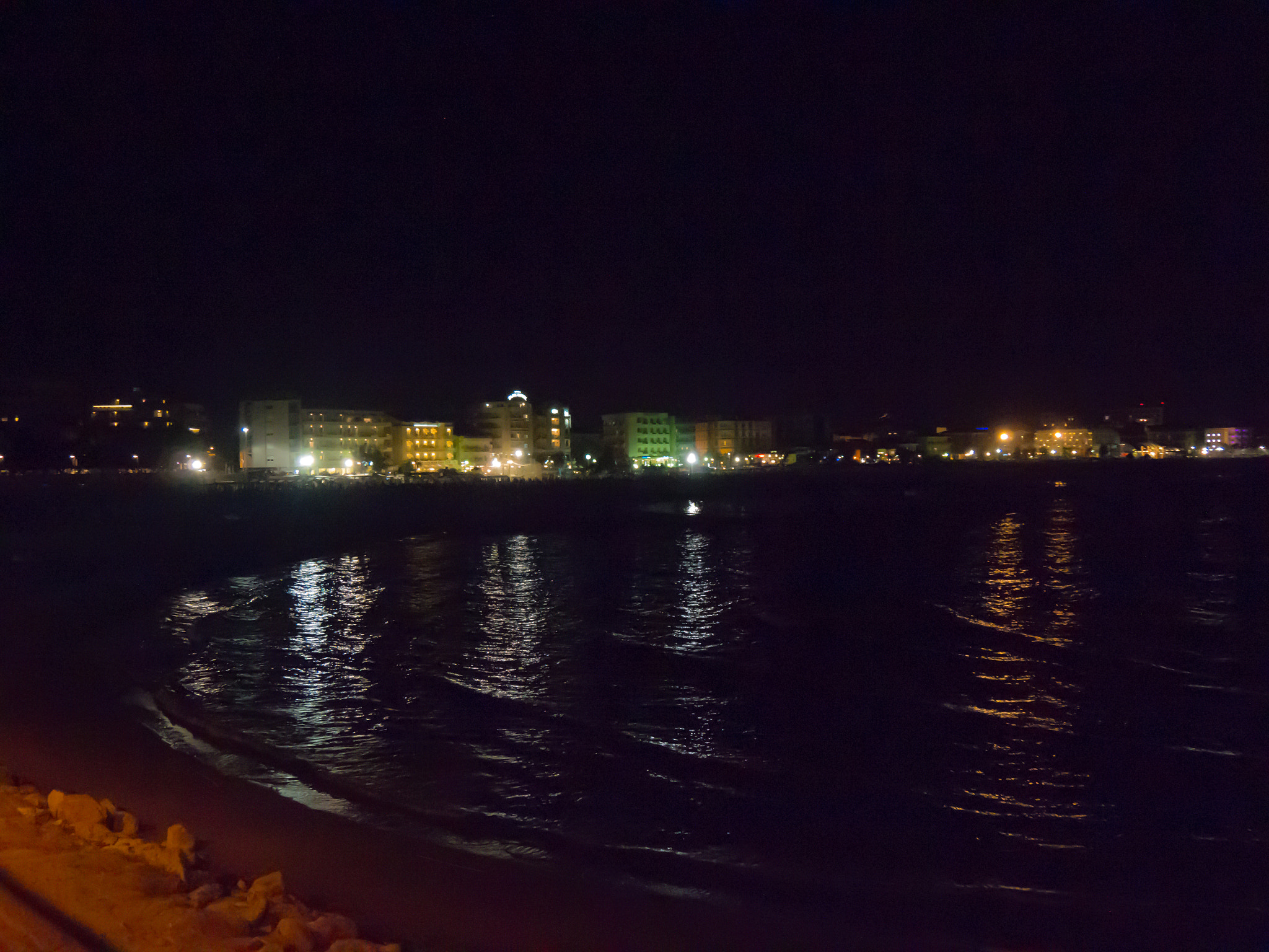 Panasonic Lumix DMC-G6 sample photo. The beach of cattolica by night photography