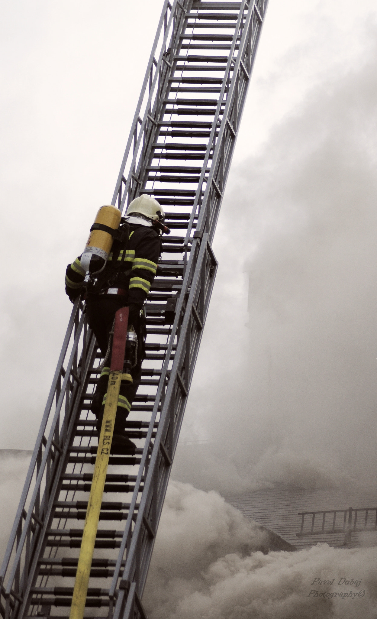 Nikon AF Nikkor 70-300mm F4-5.6G sample photo. Stairs to clouds of smoke photography