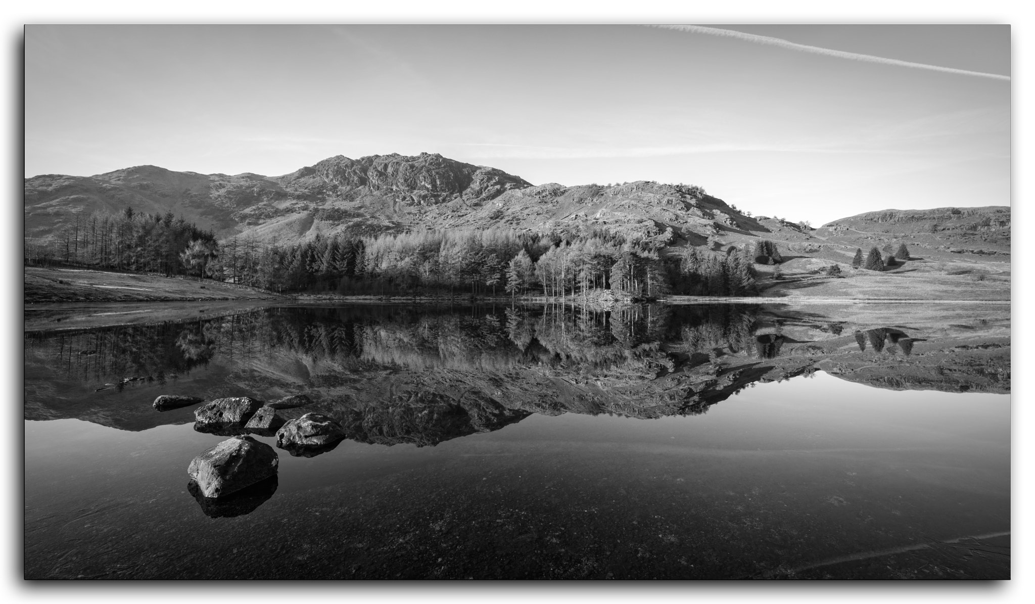 Samyang 14mm F2.8 ED AS IF UMC sample photo. Blea tarn in black and white photography
