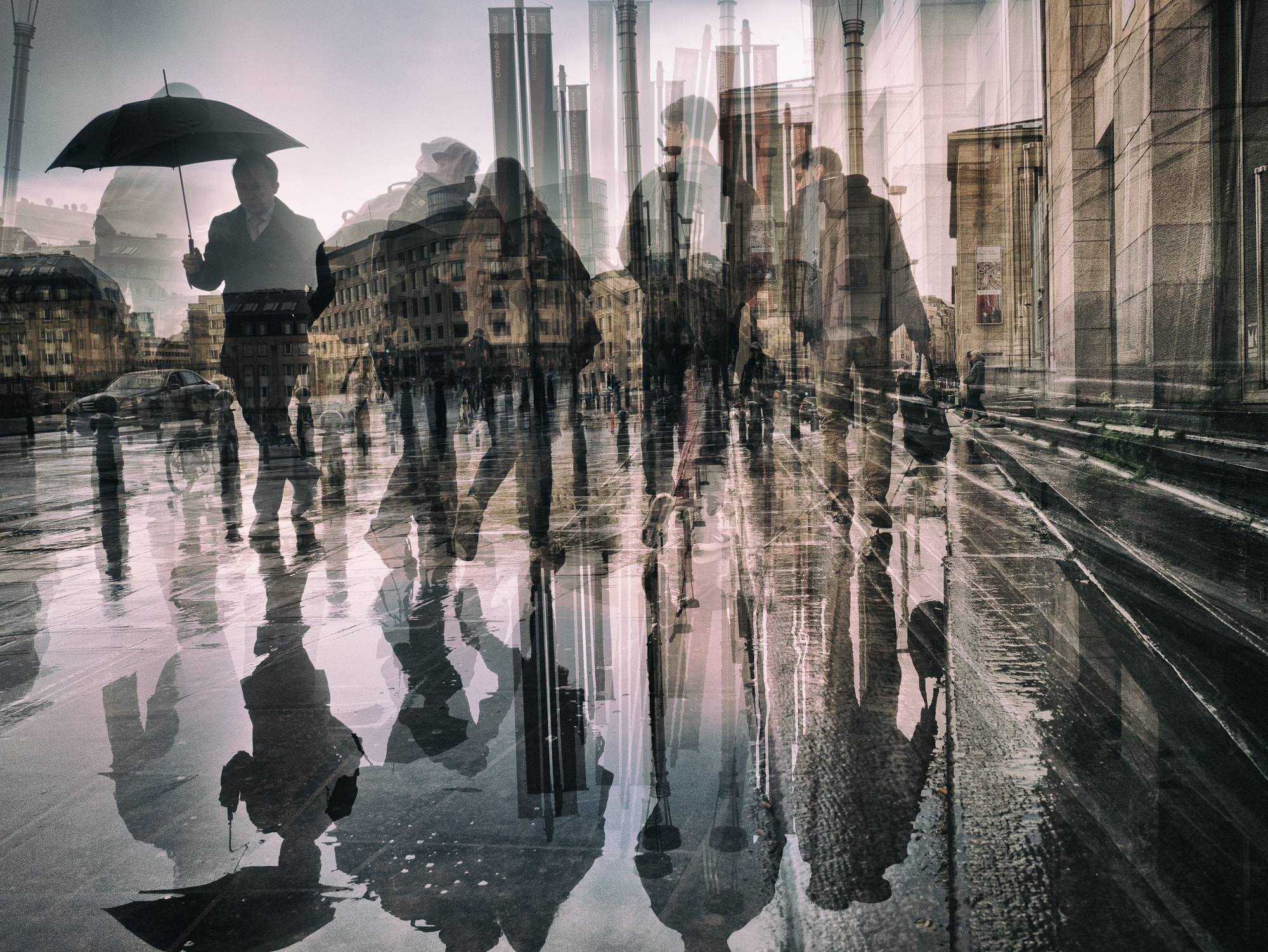 Panasonic Lumix DMC-GX85 (Lumix DMC-GX80 / Lumix DMC-GX7 Mark II) sample photo. The man with the umbrella photography