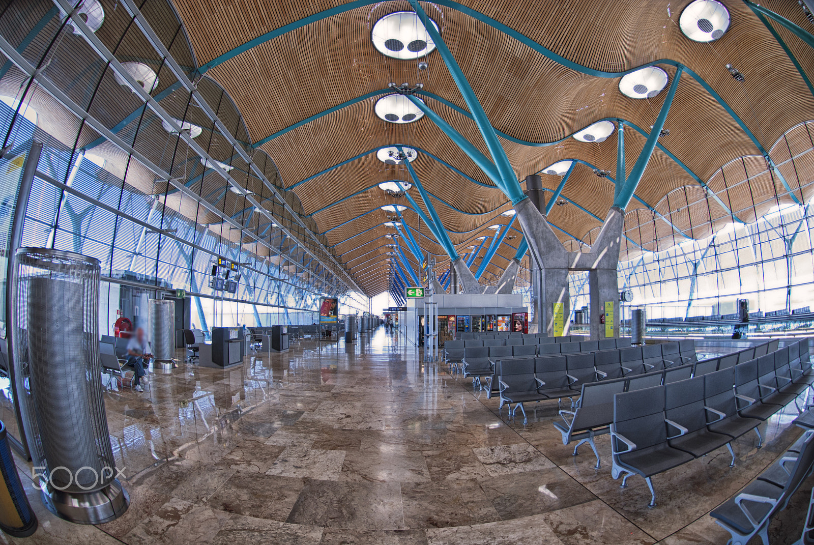Nikon AF DX Fisheye-Nikkor 10.5mm F2.8G ED sample photo. Barajas airport, madrid, spain photography