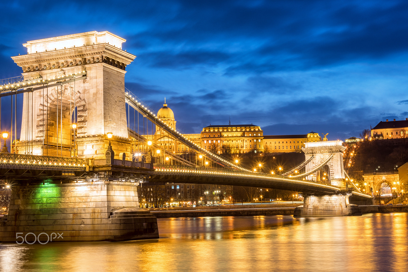 Sony a6300 + Sony Sonnar T* FE 35mm F2.8 ZA sample photo. Budapest chain bridge at sunset photography
